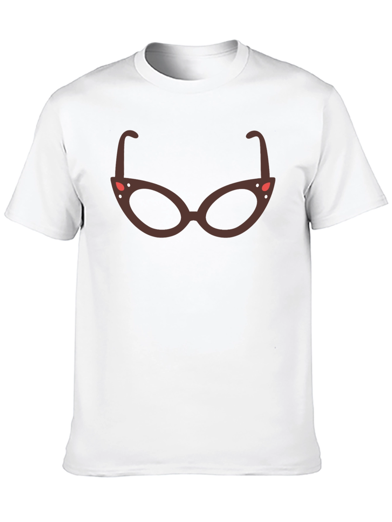 Retro Glasses Graphic Tee - Black Cotton Blend