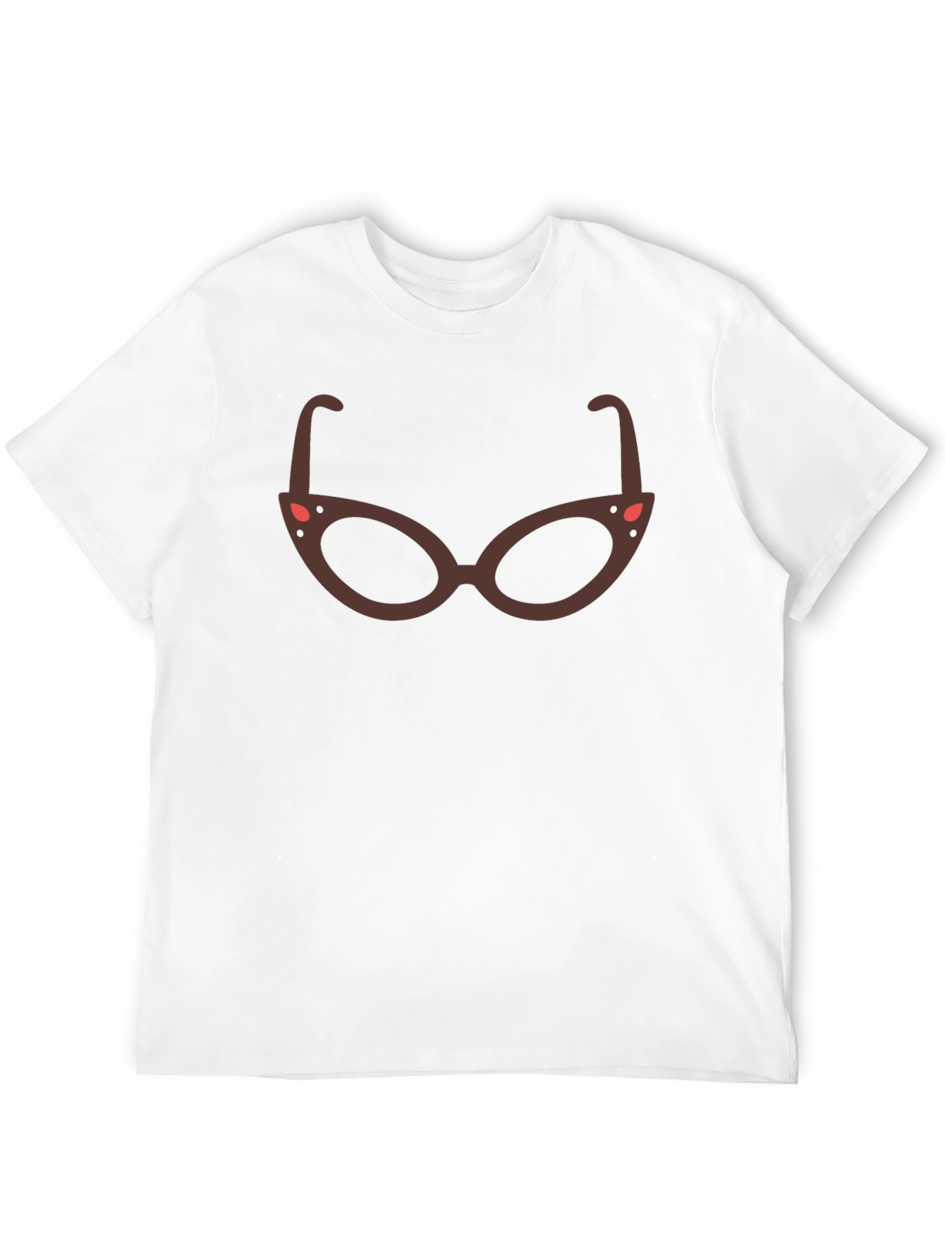 Retro Glasses Graphic Tee - Black Cotton Blend