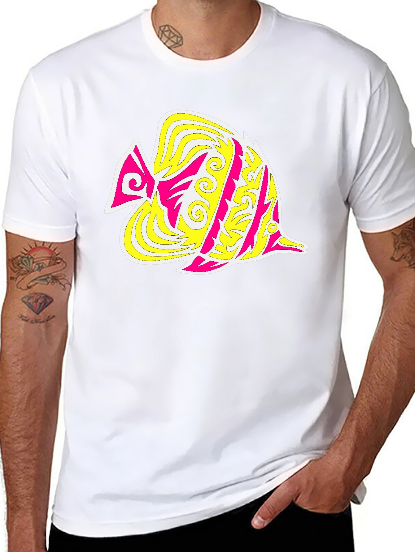 Funky Fish Graphic Tee - Stylish Black T-Shirt