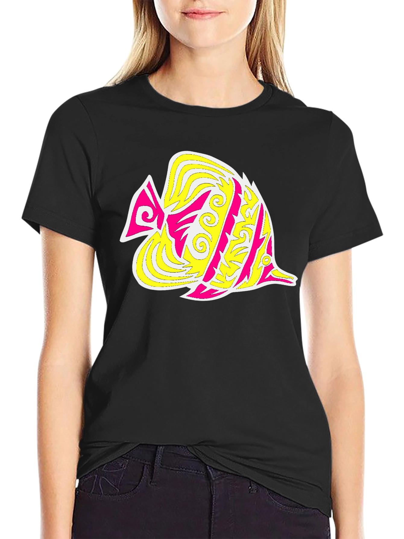 Funky Fish Graphic Tee - Stylish Black T-Shirt