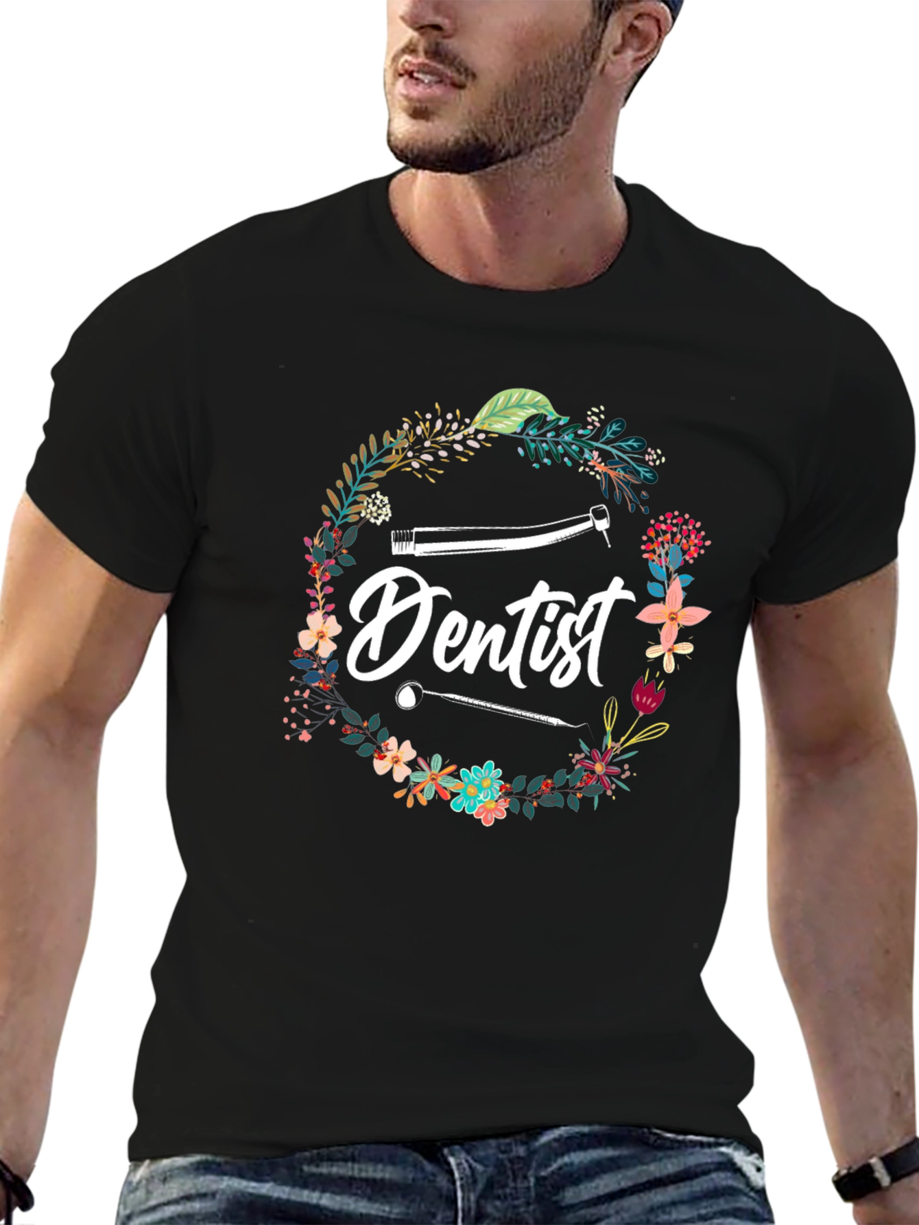Dentist Floral Graphic T-Shirt