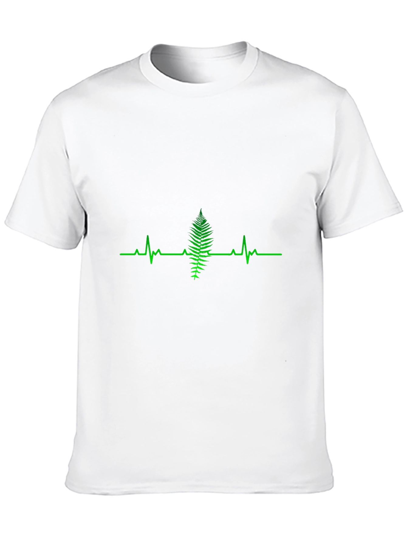 Fern Heartbeat Graphic Tee - Black Cotton T-Shirt