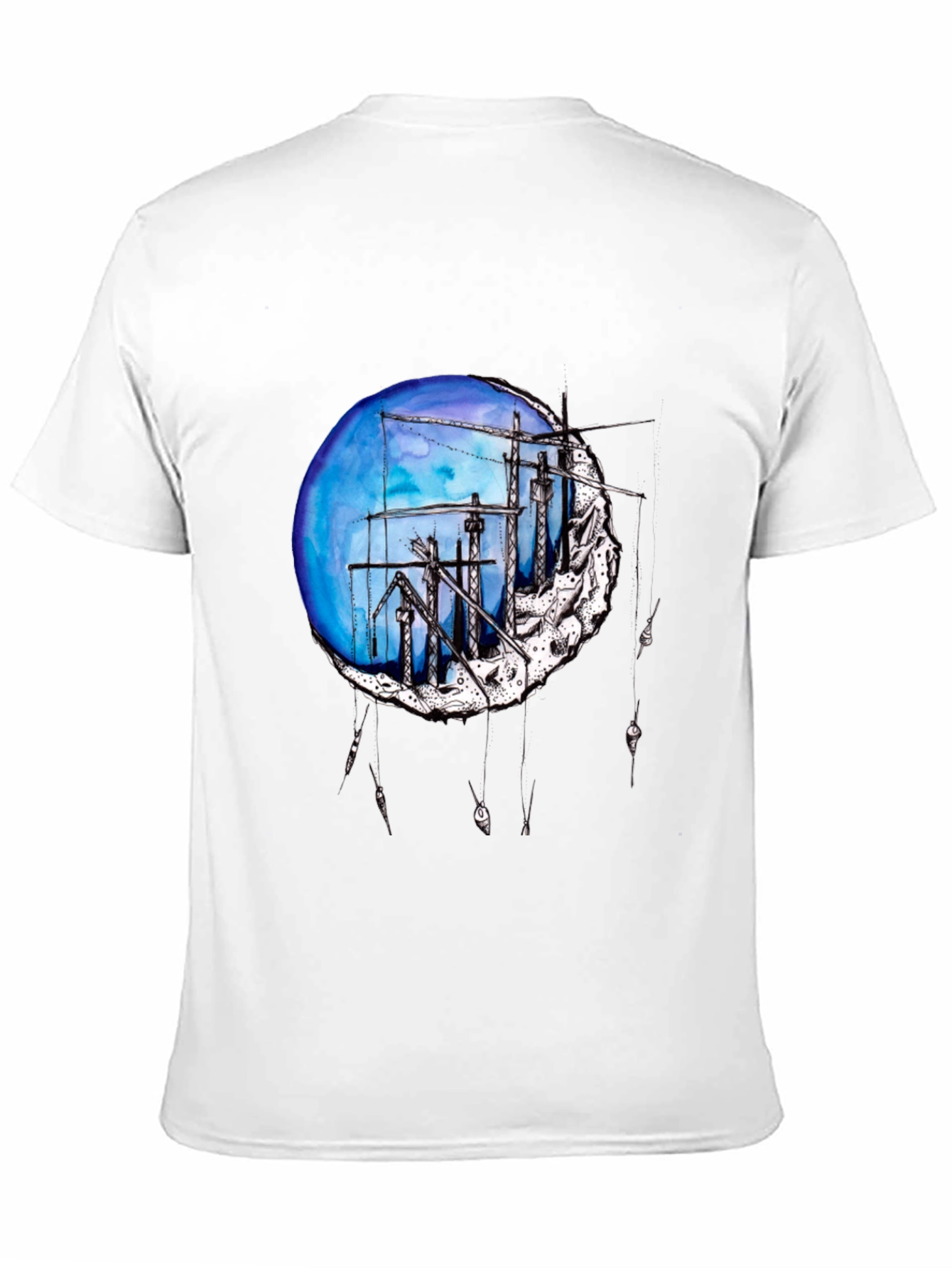 Artistic Construction Crew Moon Graphic Tee