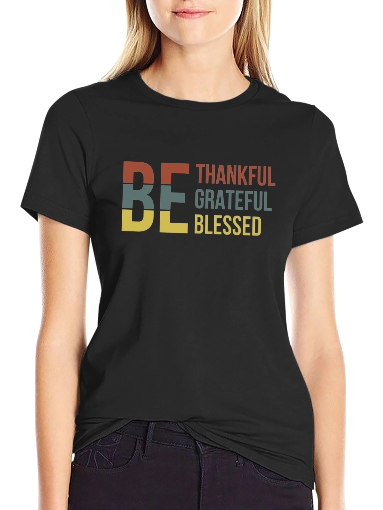 Be Thankful Graphic Tee | Unisex Black T-Shirt