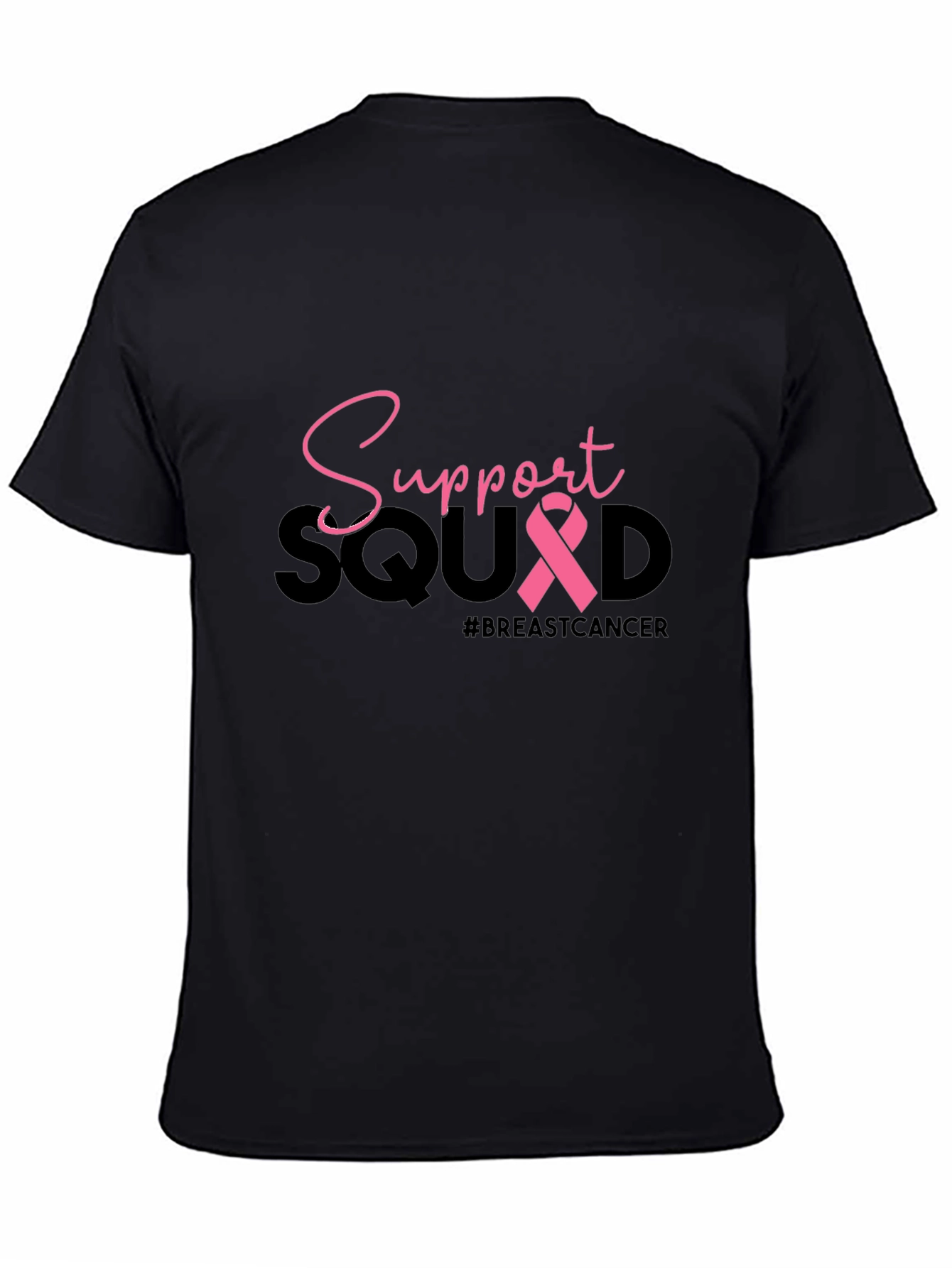 Breast Cancer Support Squad Black T-Shirt