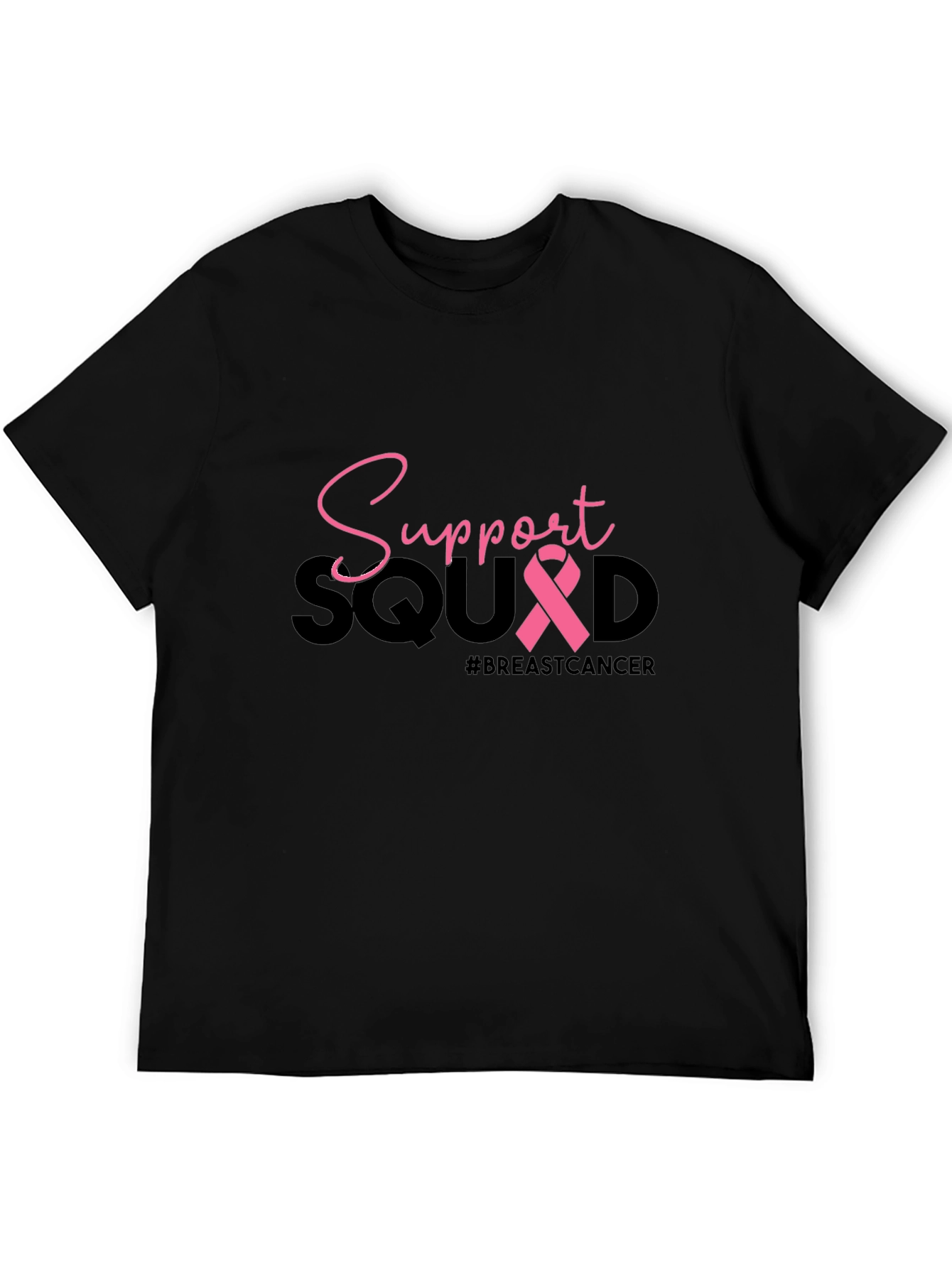 Breast Cancer Support Squad Black T-Shirt