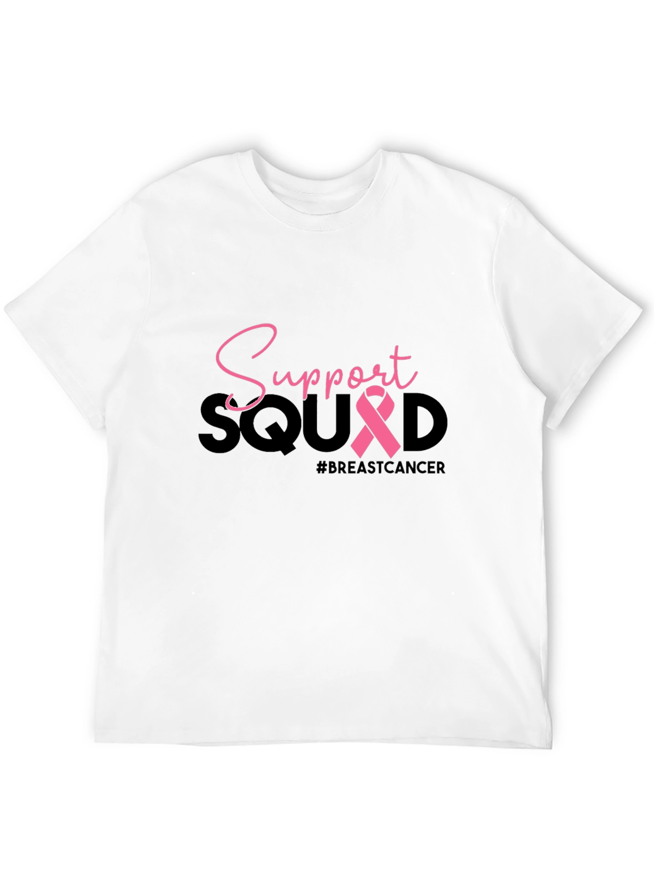 Breast Cancer Support Squad Black T-Shirt