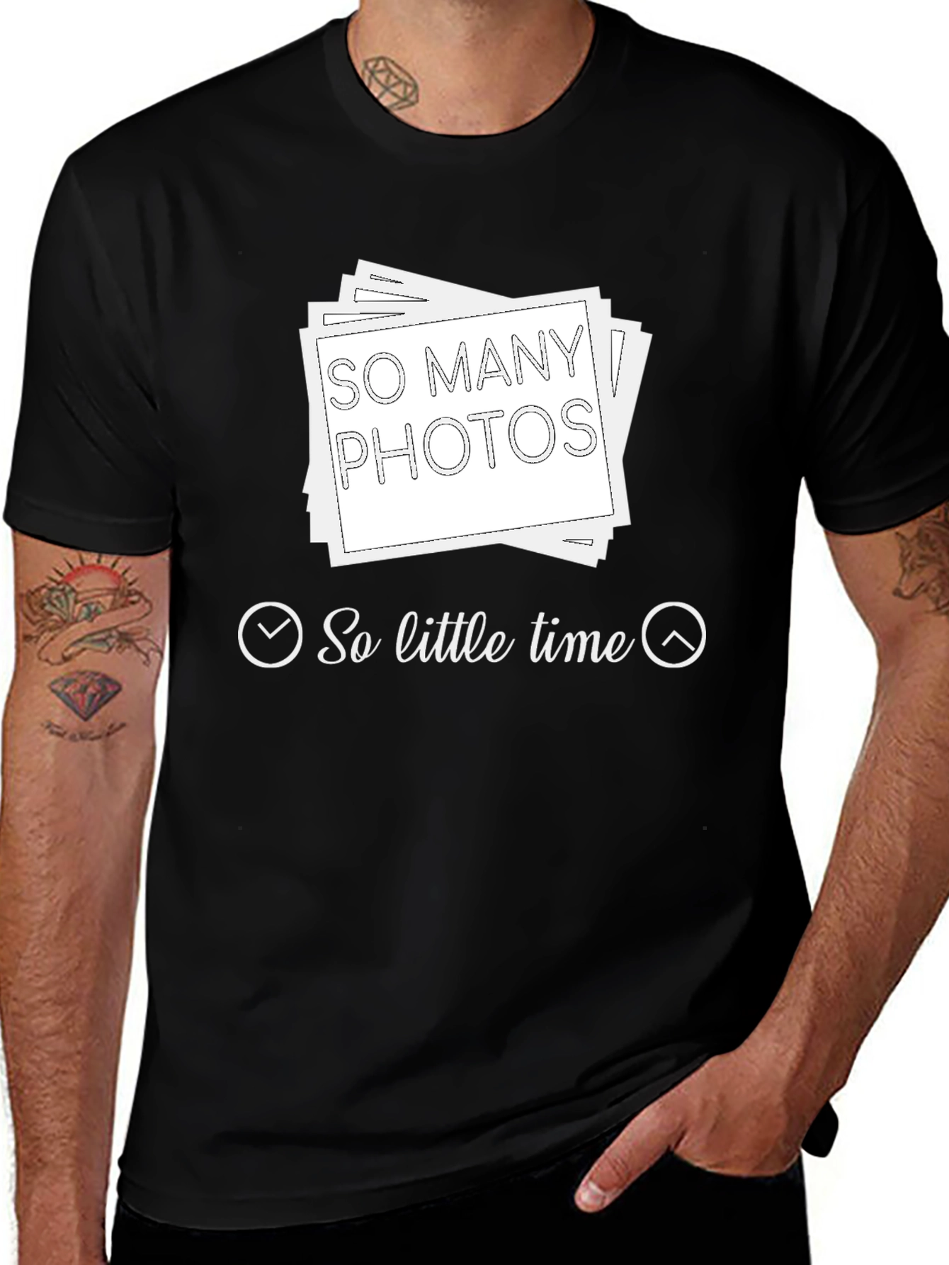 So Many Photos So Little Time Black T-Shirt