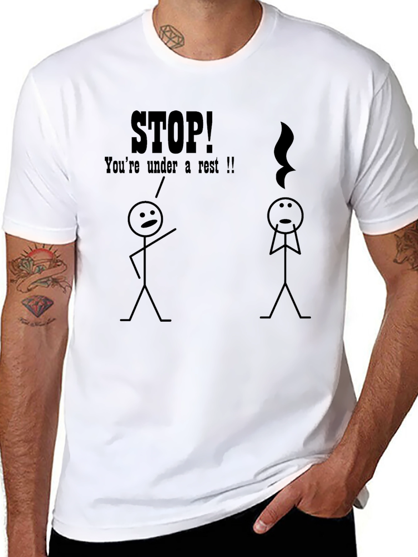 Stop! Youre Under a Rest Funny Music T-Shirt