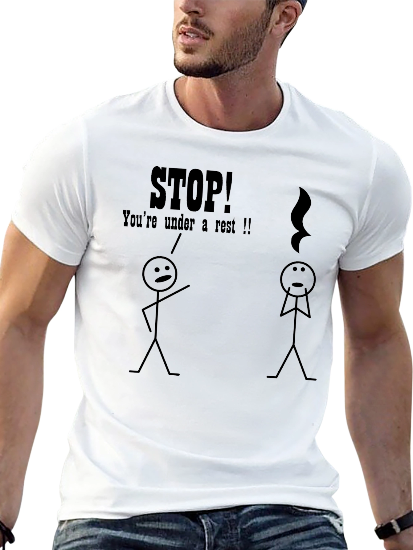 Stop! Youre Under a Rest Funny Music T-Shirt