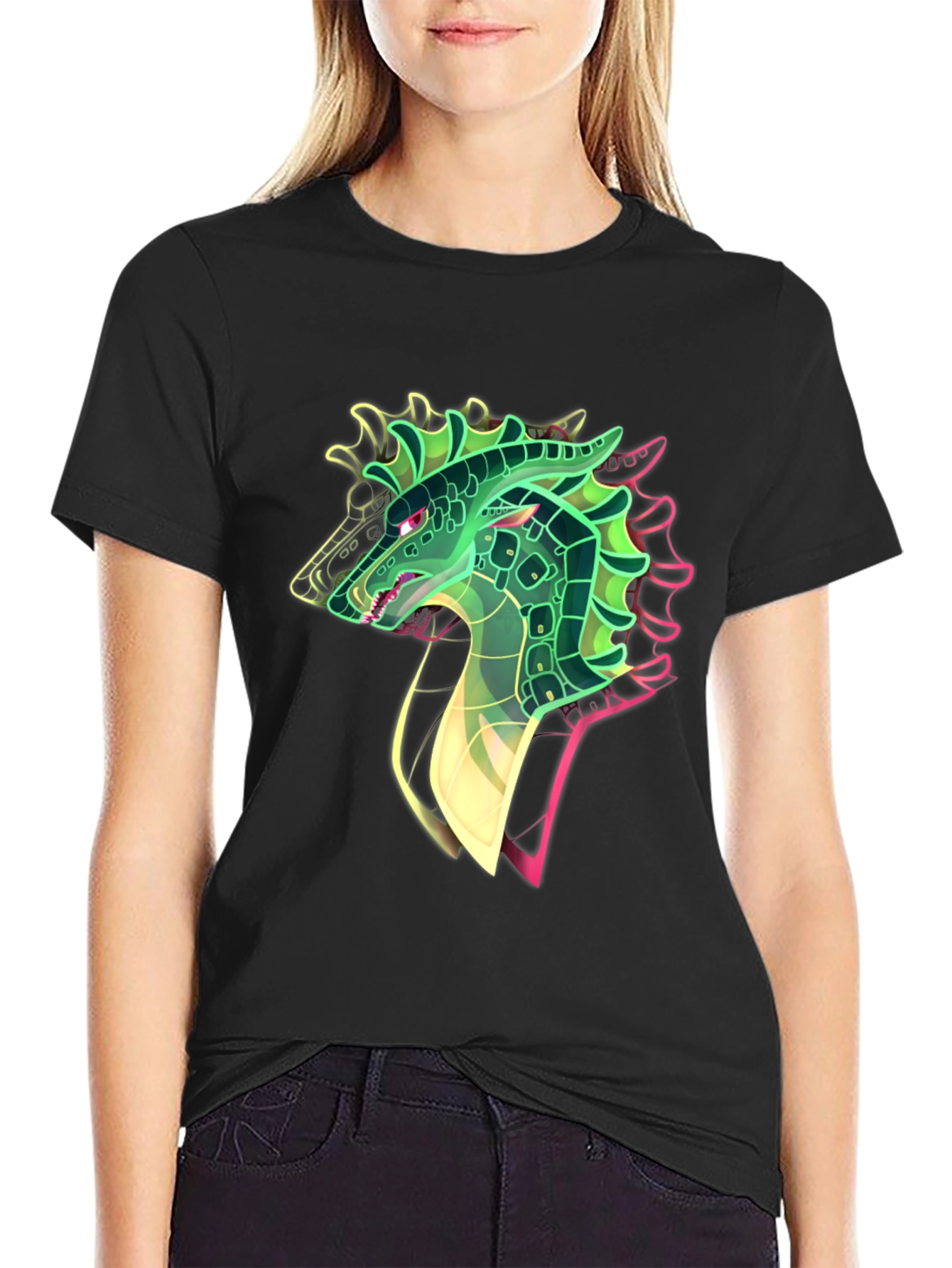 Dragon Head Graphic Black T-Shirt
