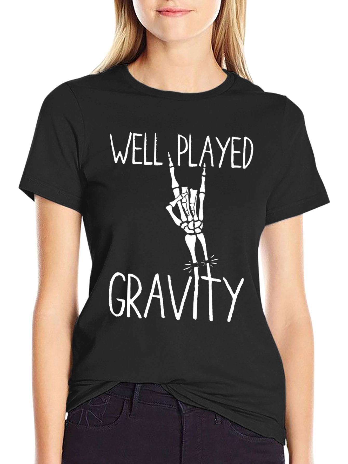 Well Played Gravity Skeleton Hand T-Shirt