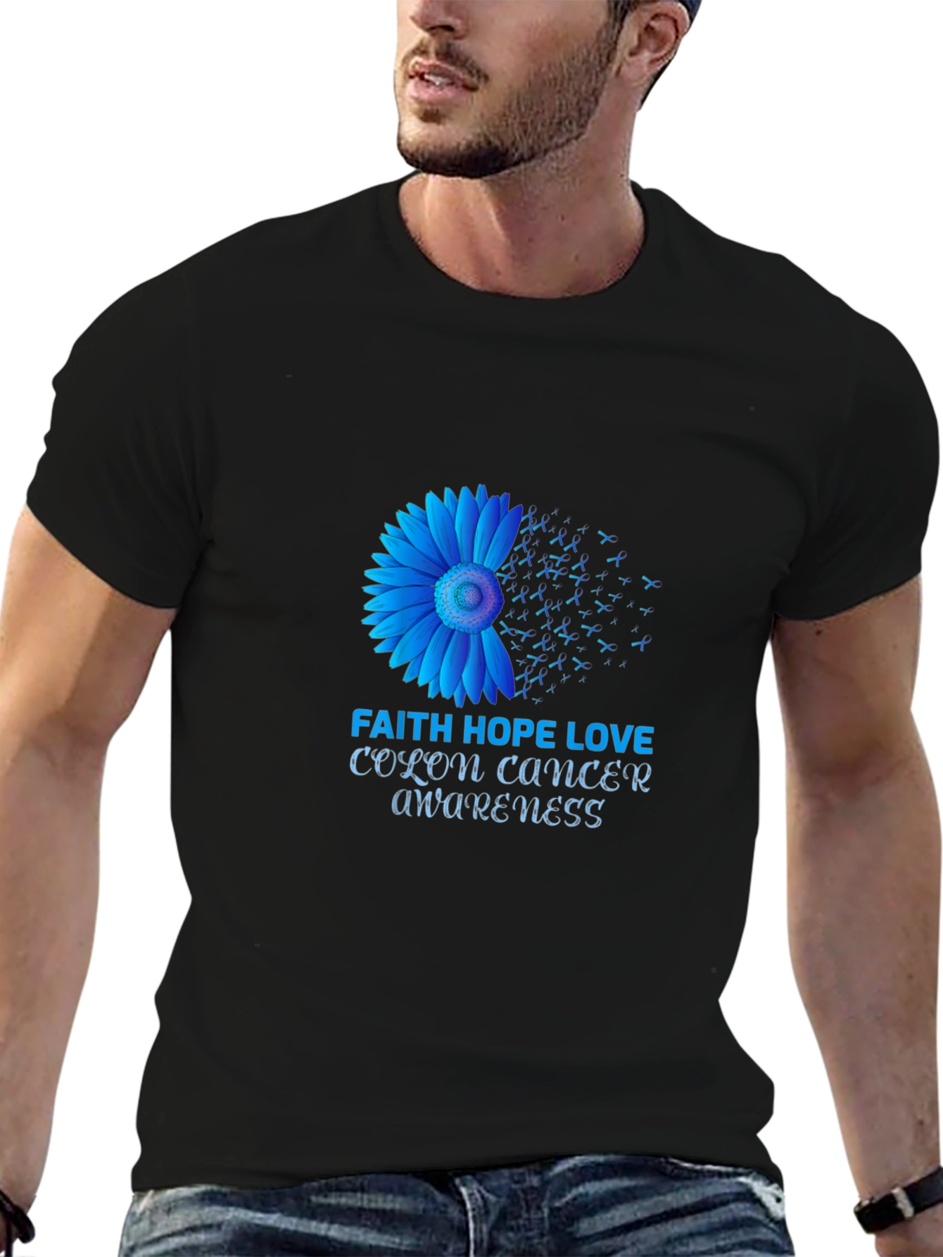 Colon Cancer Awareness T-Shirt: Faith Hope Love