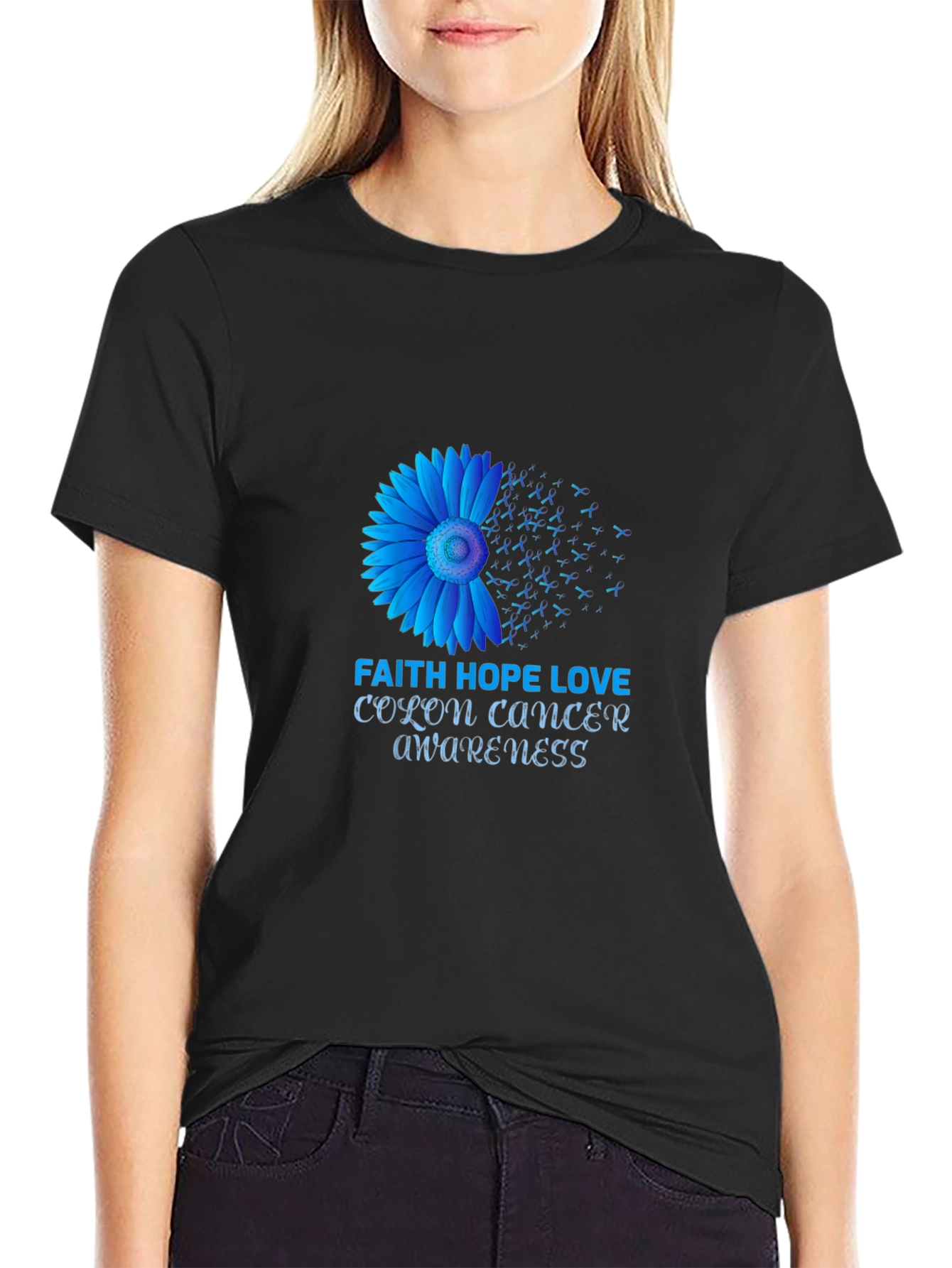Colon Cancer Awareness T-Shirt: Faith Hope Love
