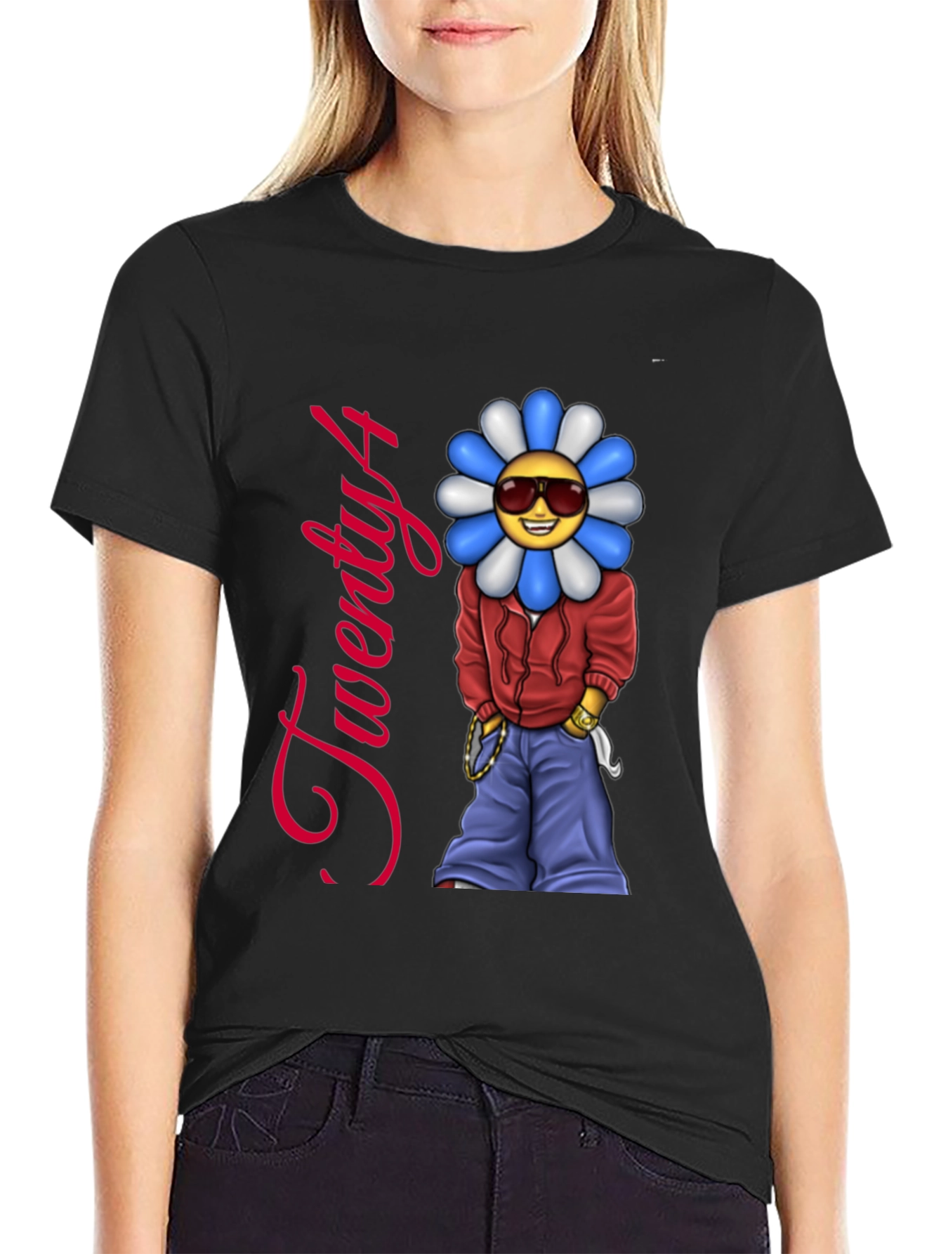 Twenty4 Flower Emoji Graphic Tee