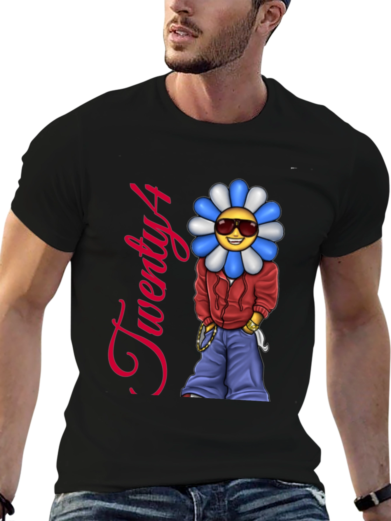Twenty4 Flower Emoji Graphic Tee
