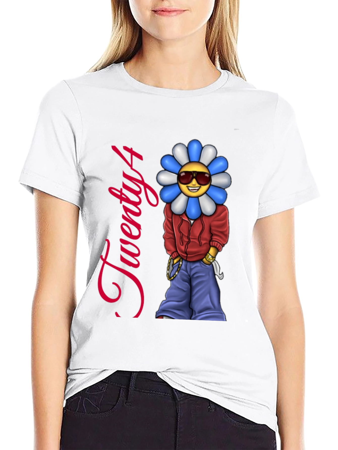 Twenty4 Flower Emoji Graphic Tee