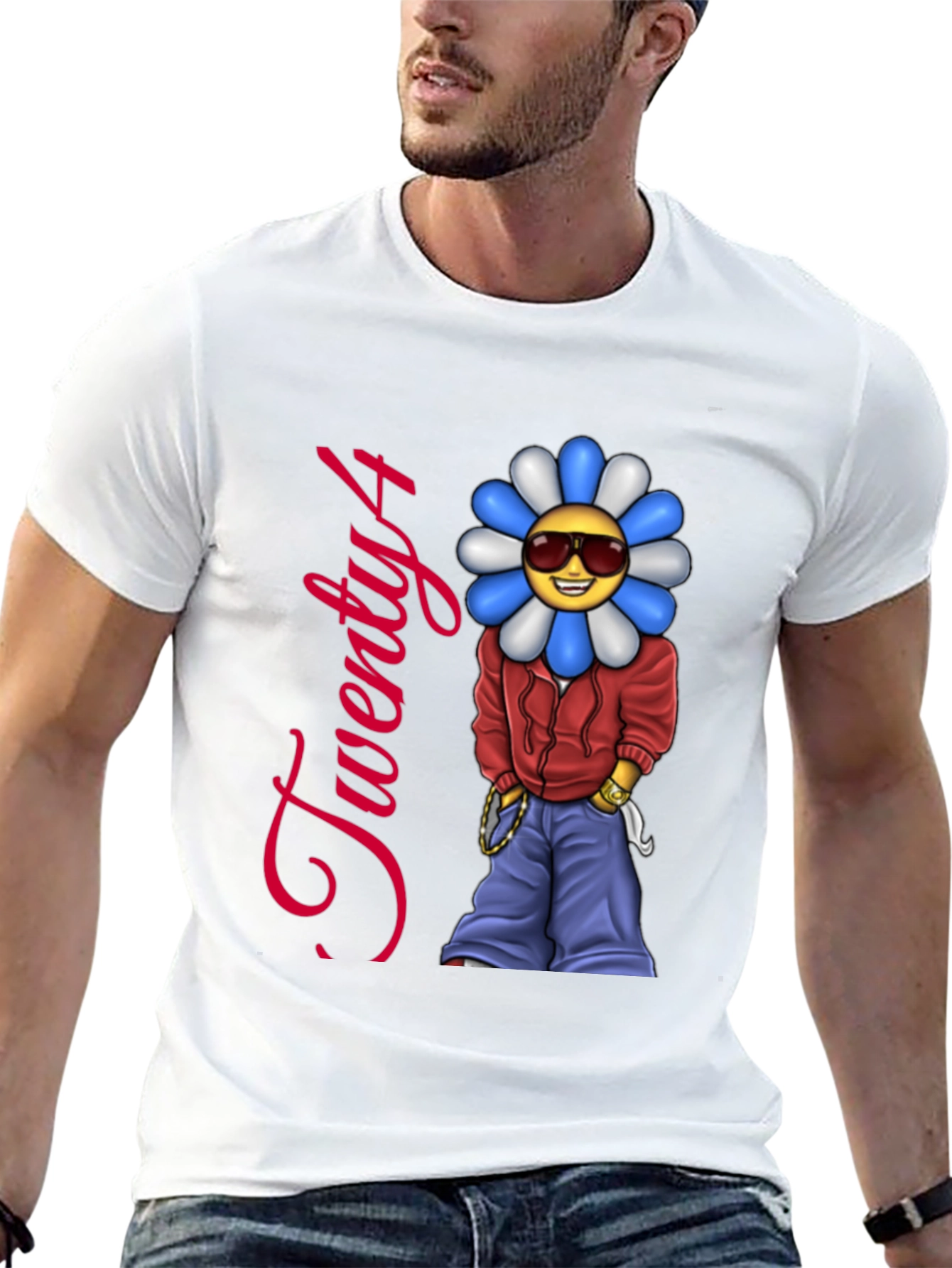 Twenty4 Flower Emoji Graphic Tee