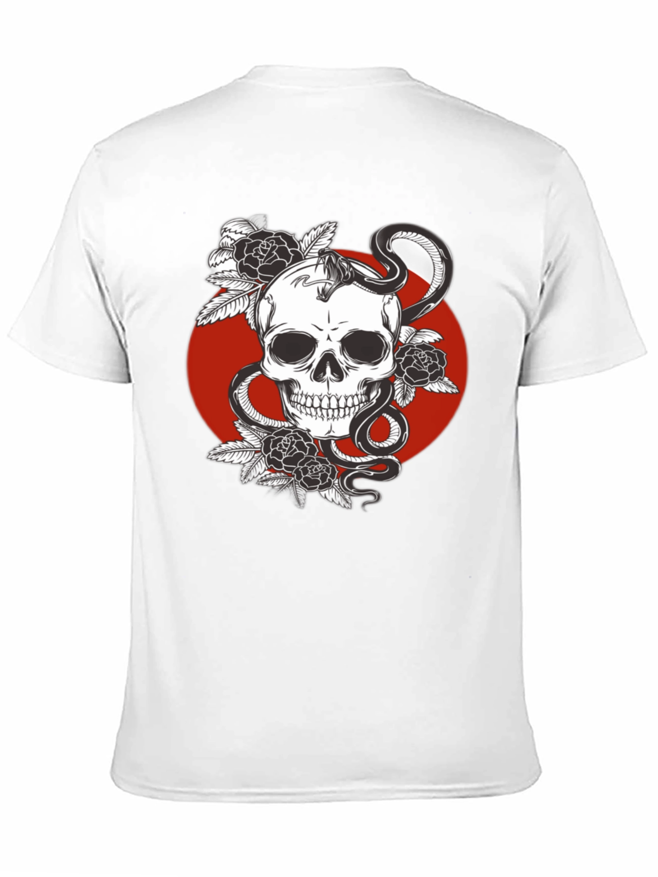 Skull Snake and Roses Graphic Tee - Edgy Style