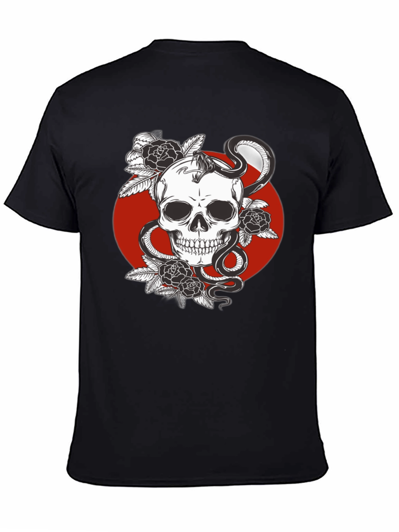 Skull Snake and Roses Graphic Tee - Edgy Style