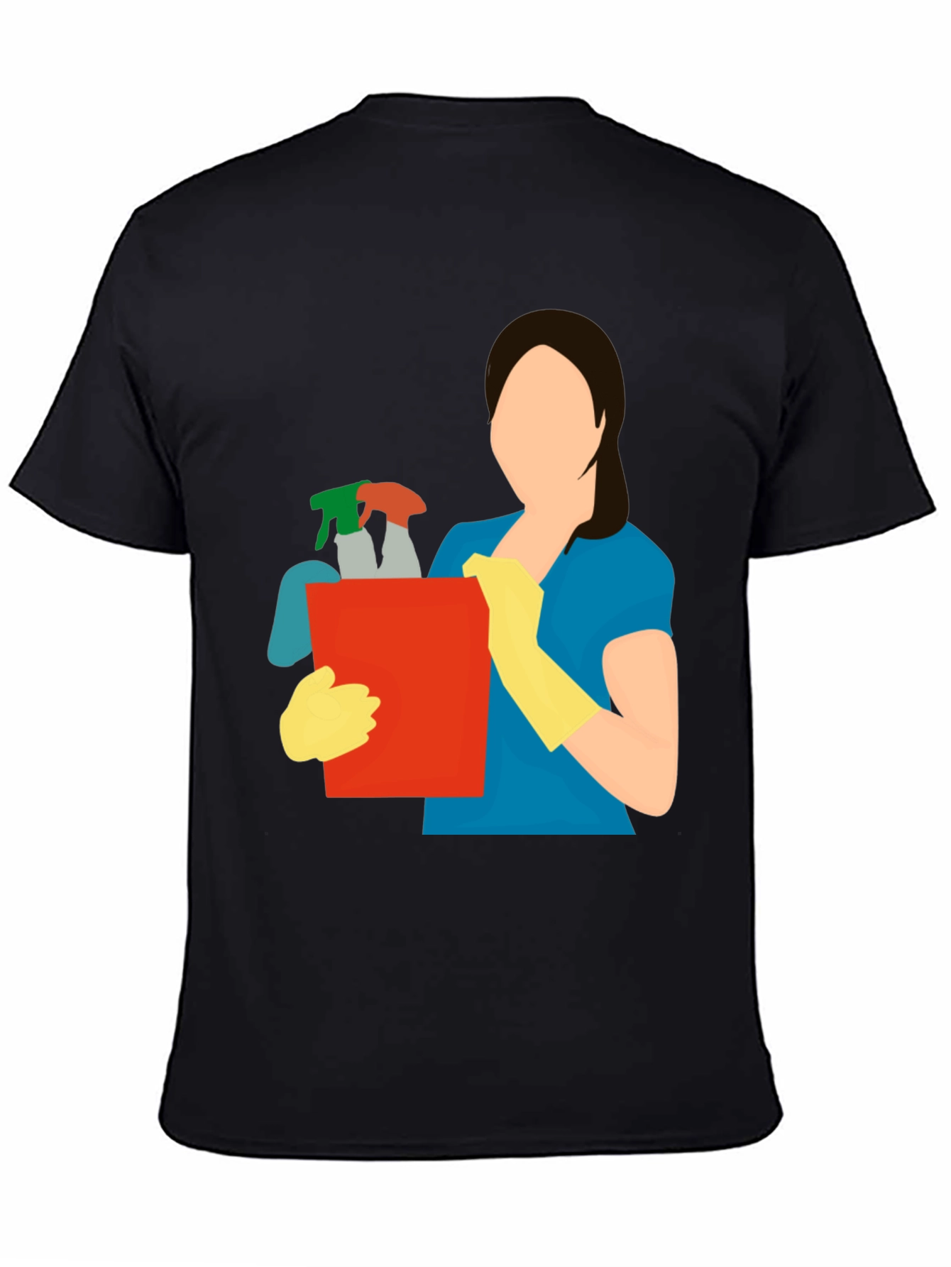 Cleaning Crew Graphic Tee - Black Cotton Blend
