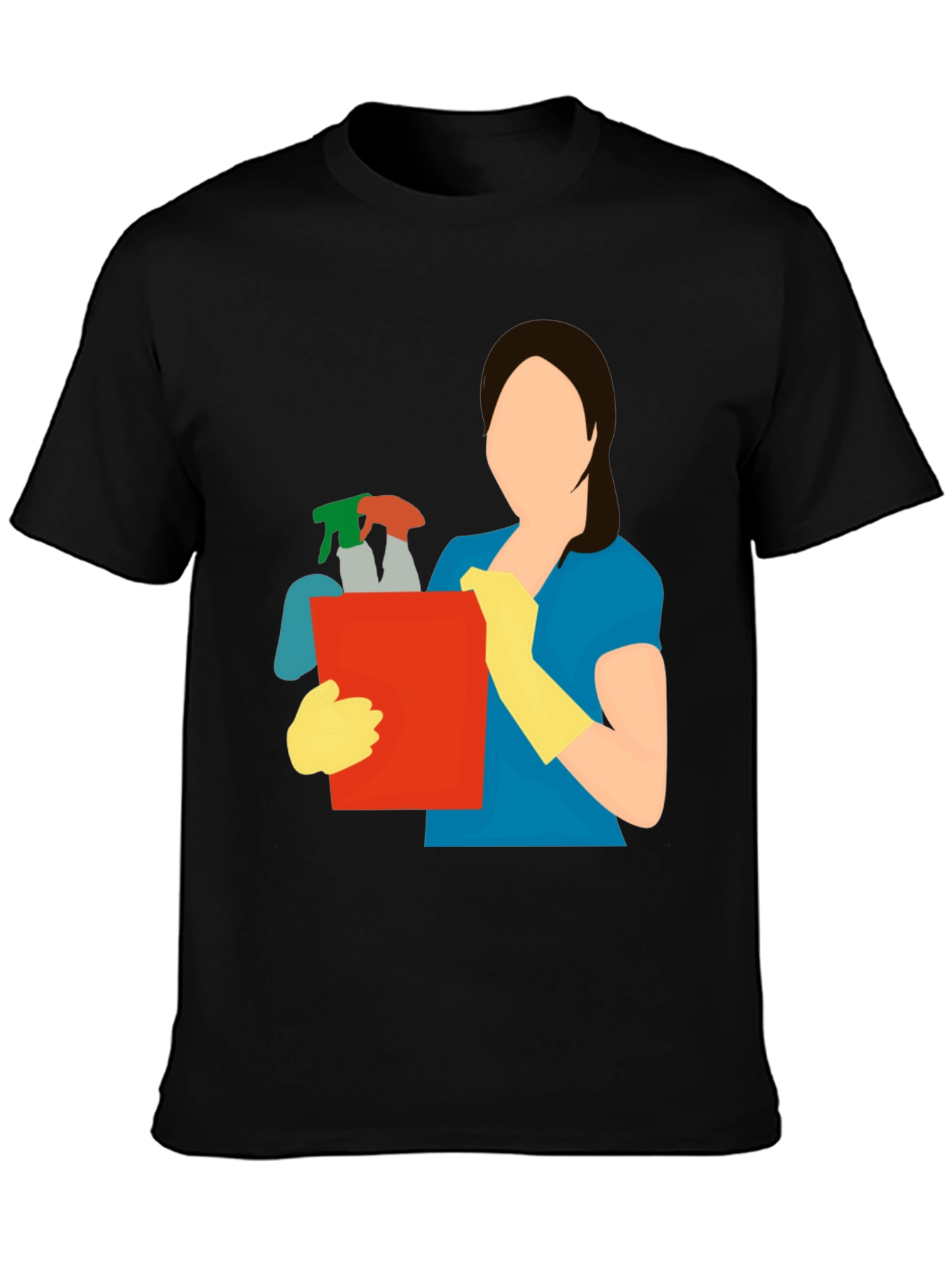 Cleaning Crew Graphic Tee - Black Cotton Blend
