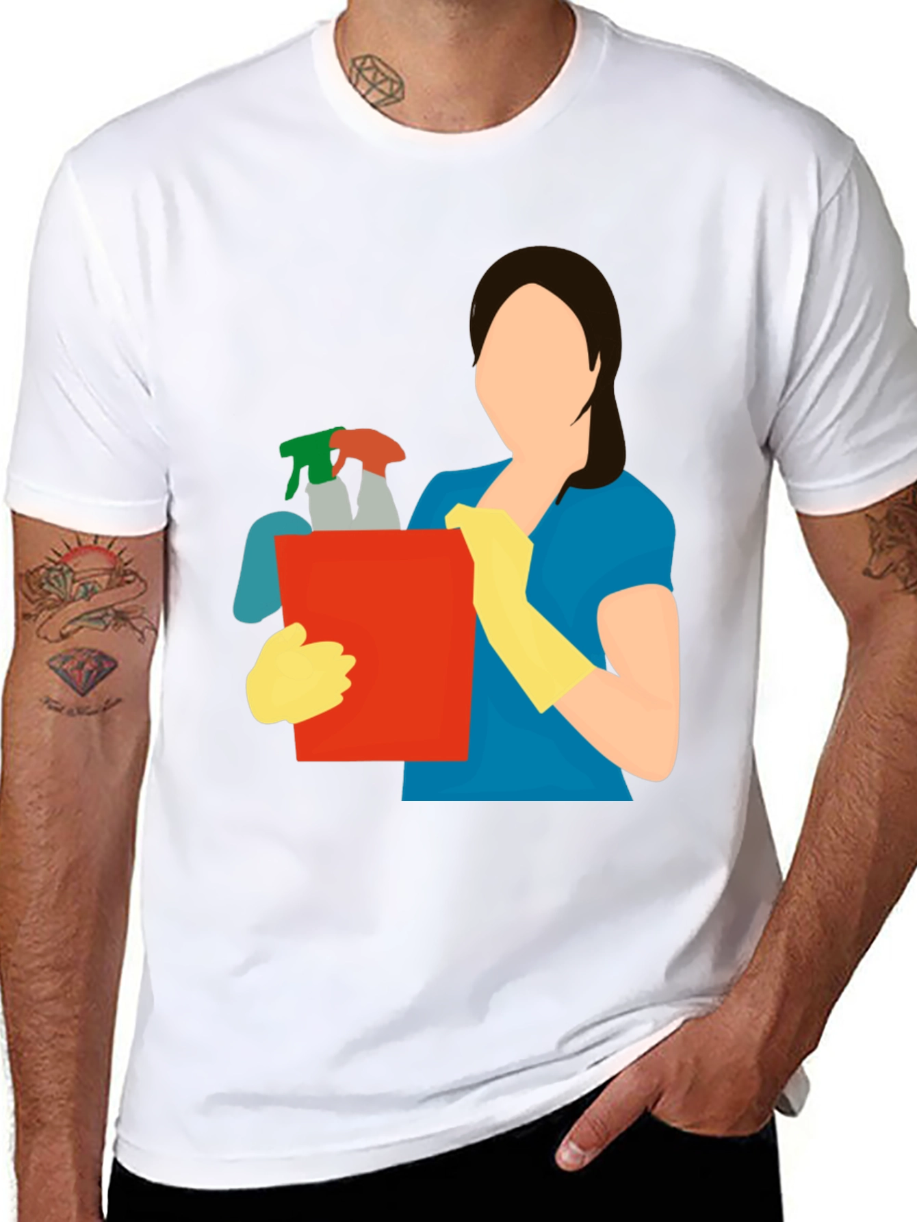 Cleaning Crew Graphic Tee - Black Cotton Blend
