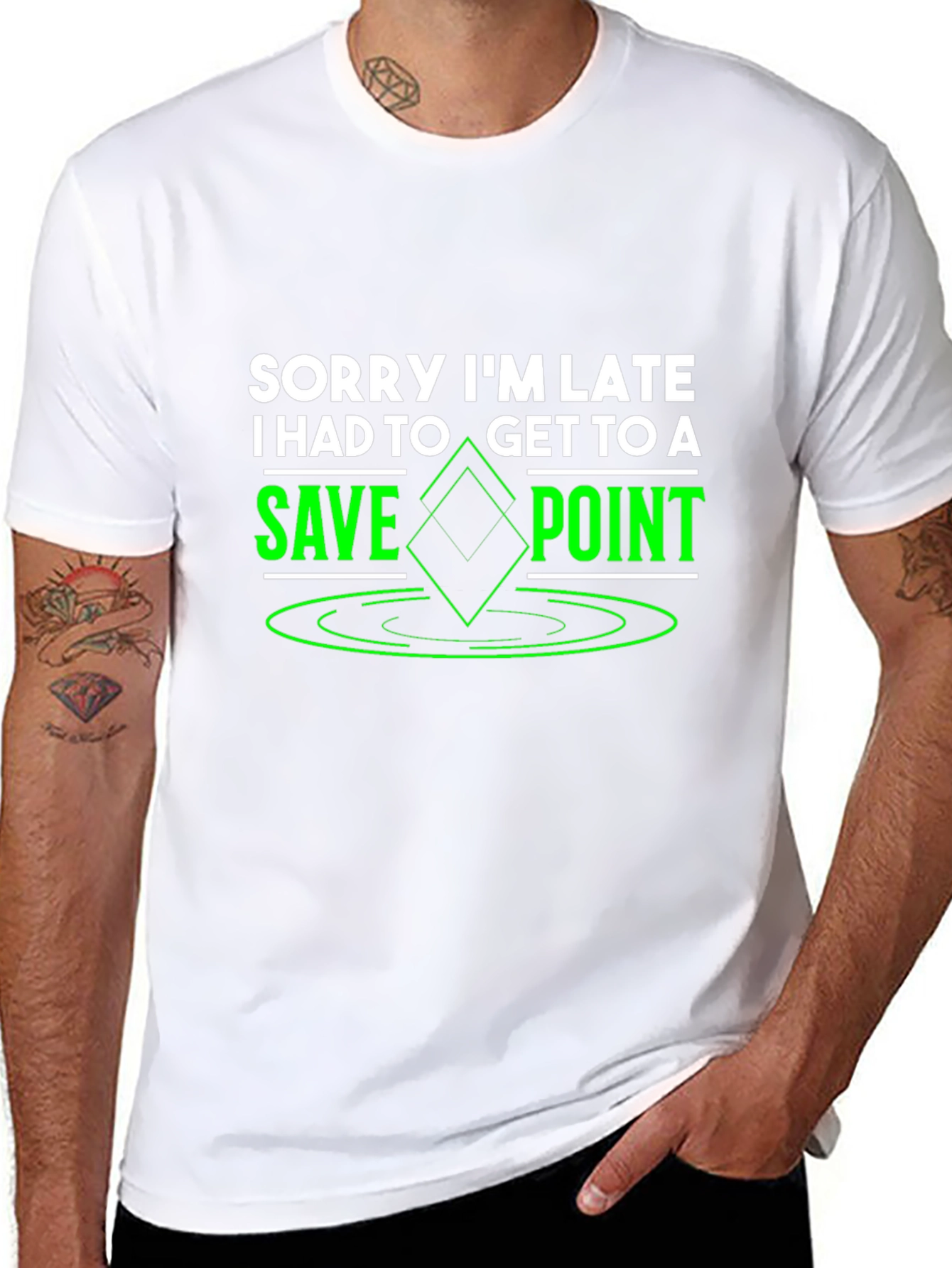 Sorry Im Late Save Point Graphic Tee