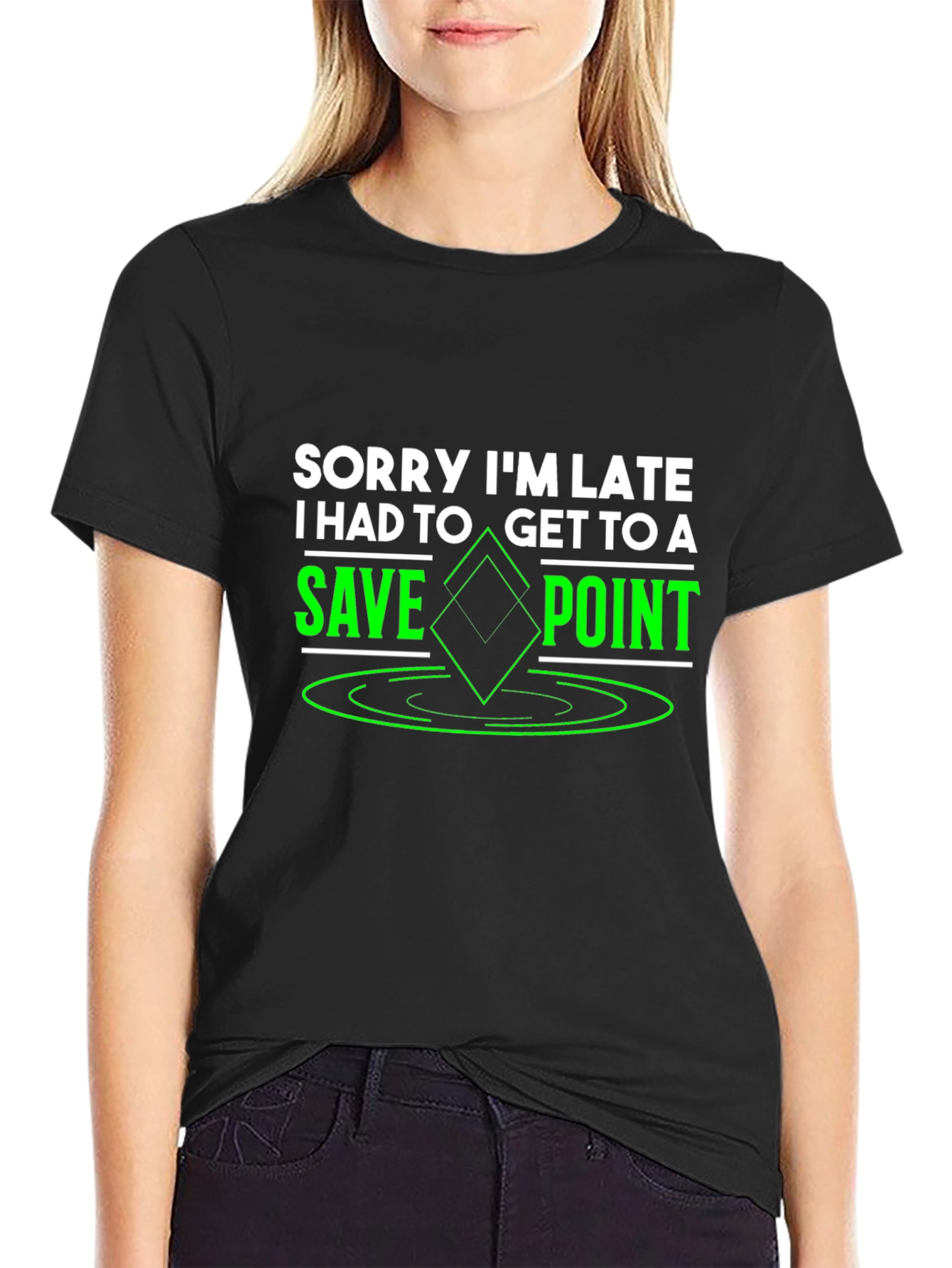 Sorry Im Late Save Point Graphic Tee