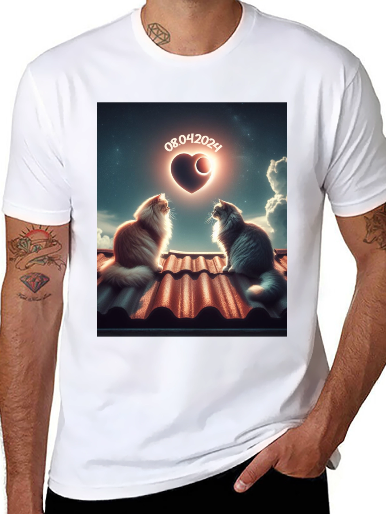 Cats in Love T-Shirt - Unique Date Design
