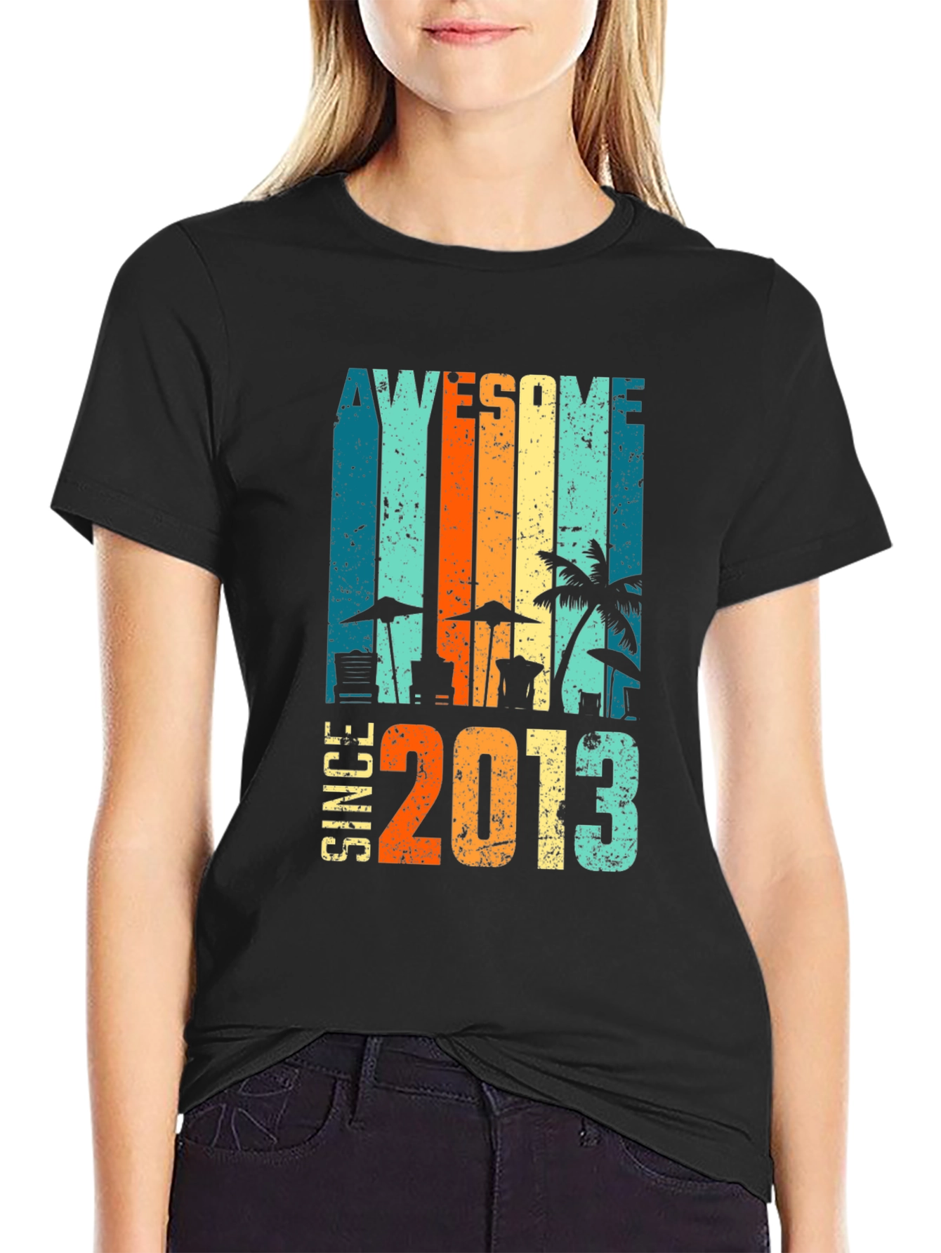 Awesome Since 2013 Graphic Tee - Black