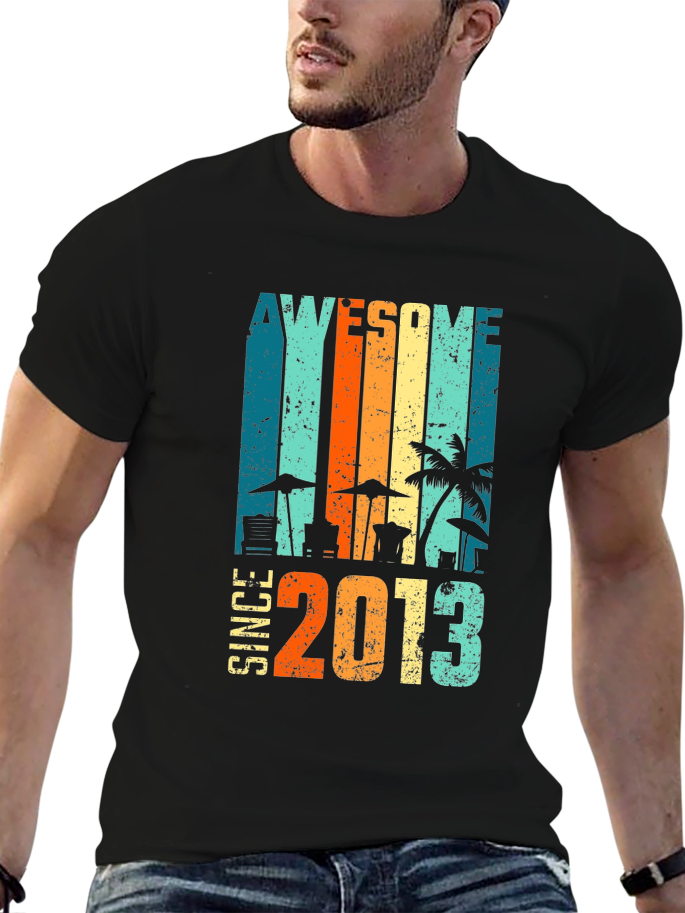 Awesome Since 2013 Graphic Tee - Black