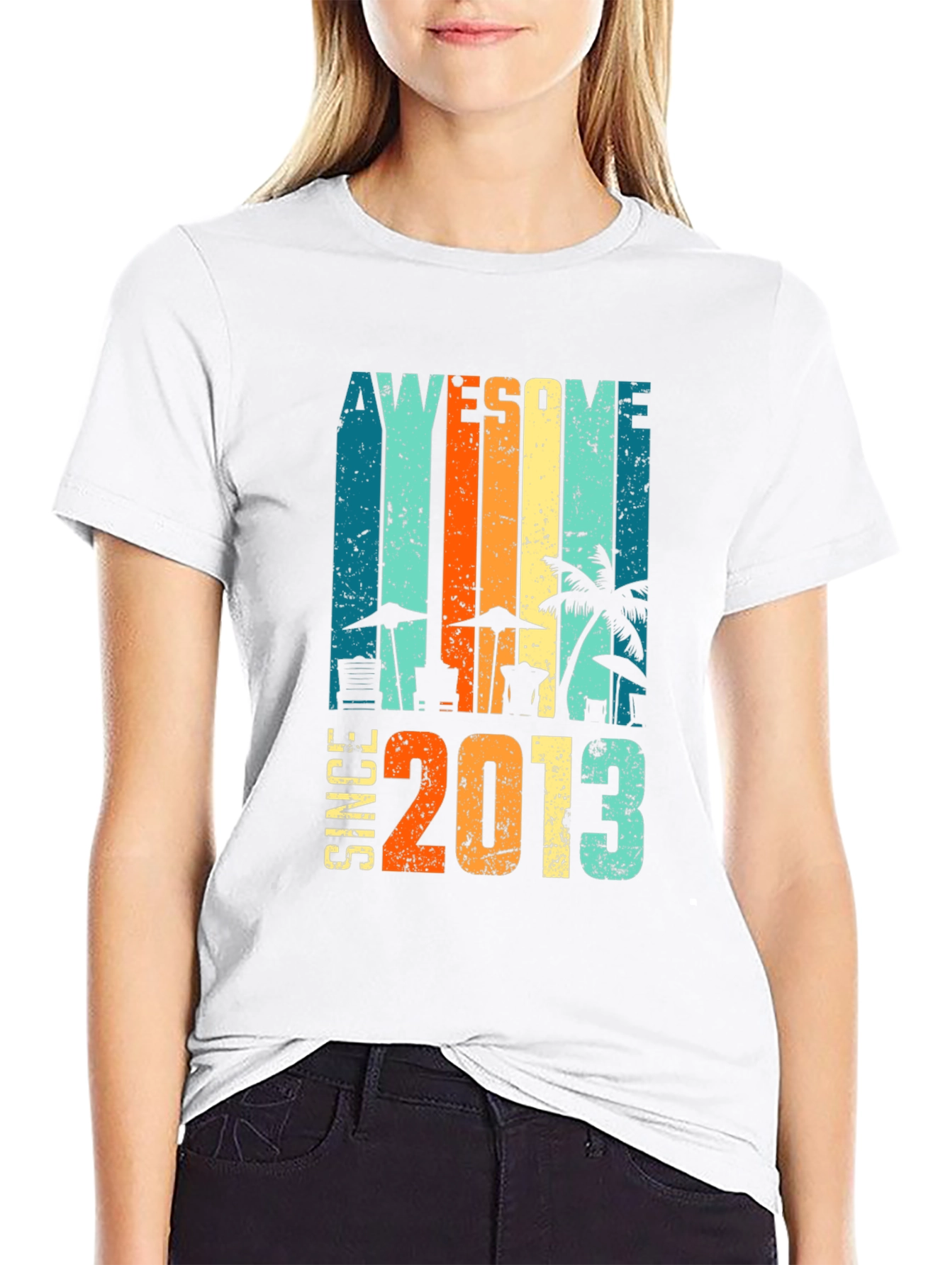 Awesome Since 2013 Graphic Tee - Black