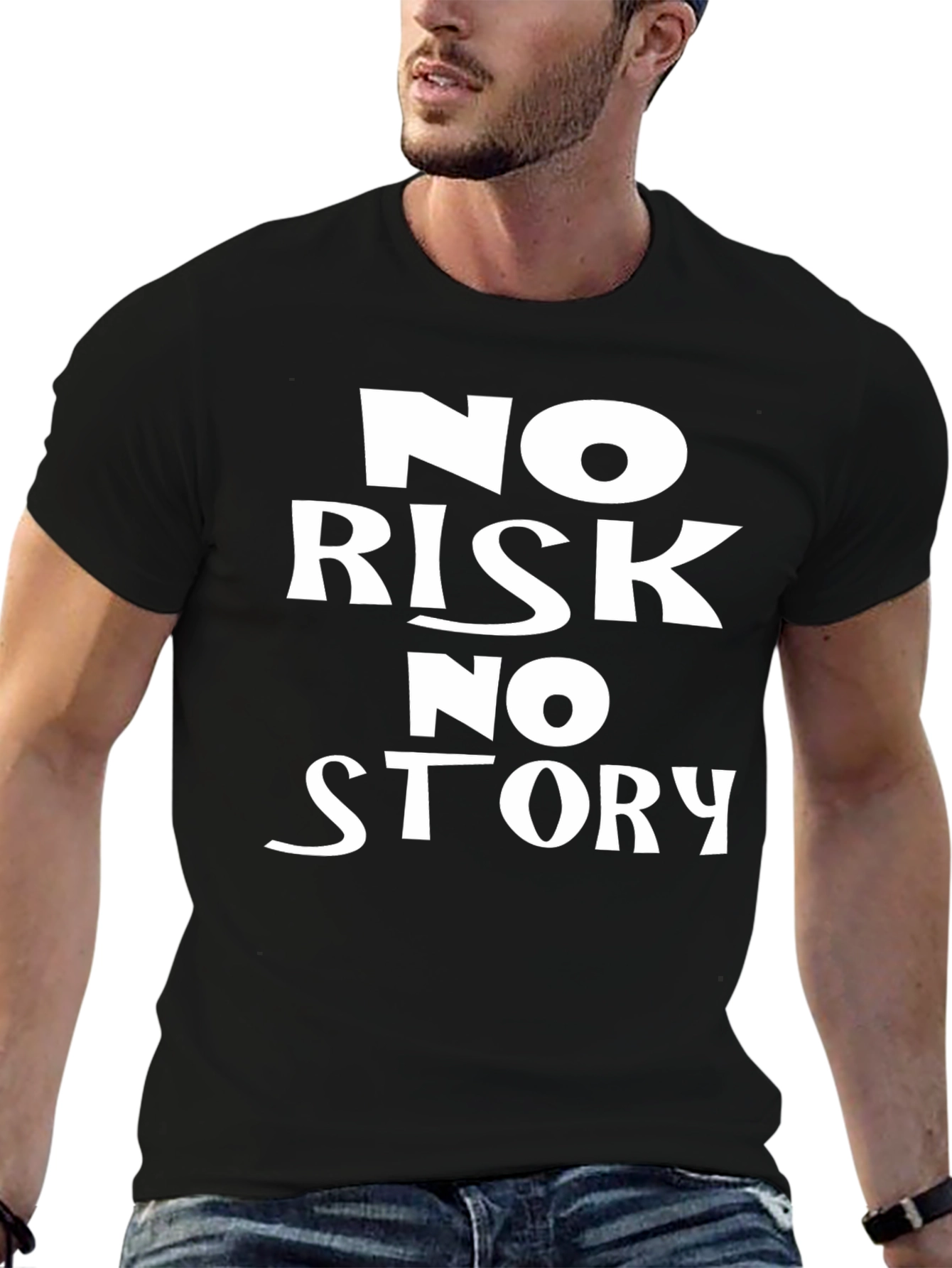 No Risk No Story Black Graphic Tee