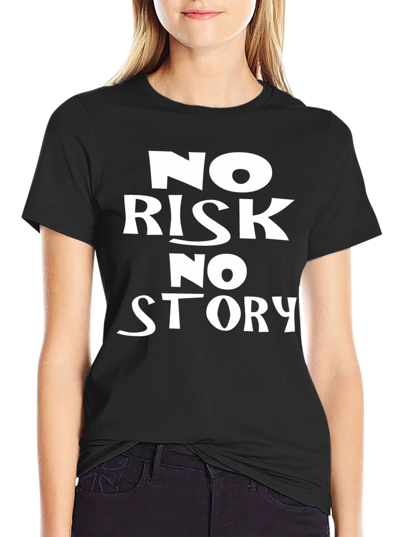 No Risk No Story Black Graphic Tee