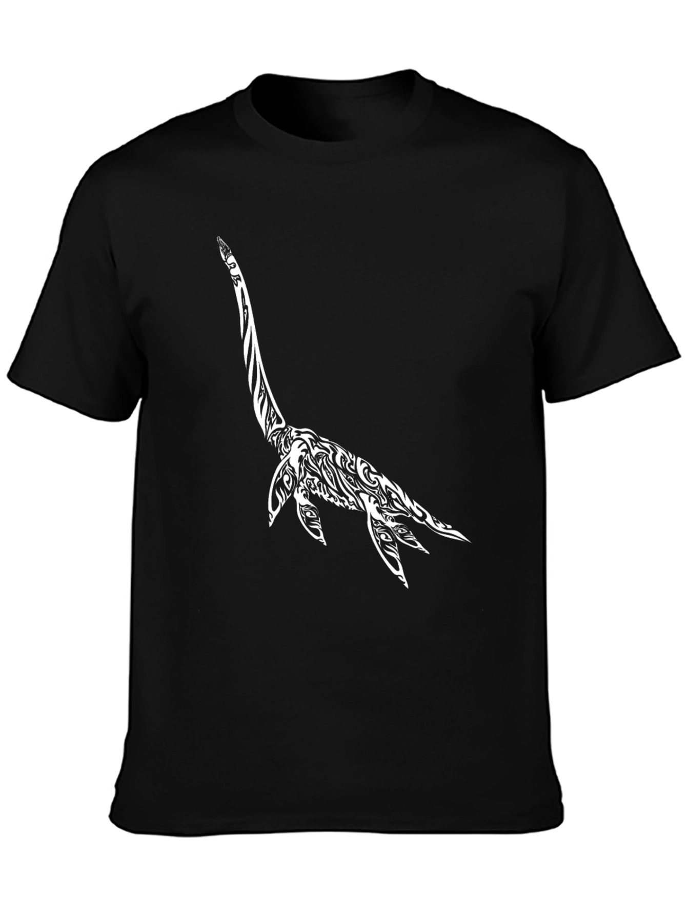 Stylish Black T-Shirt with Plesiosaur Design