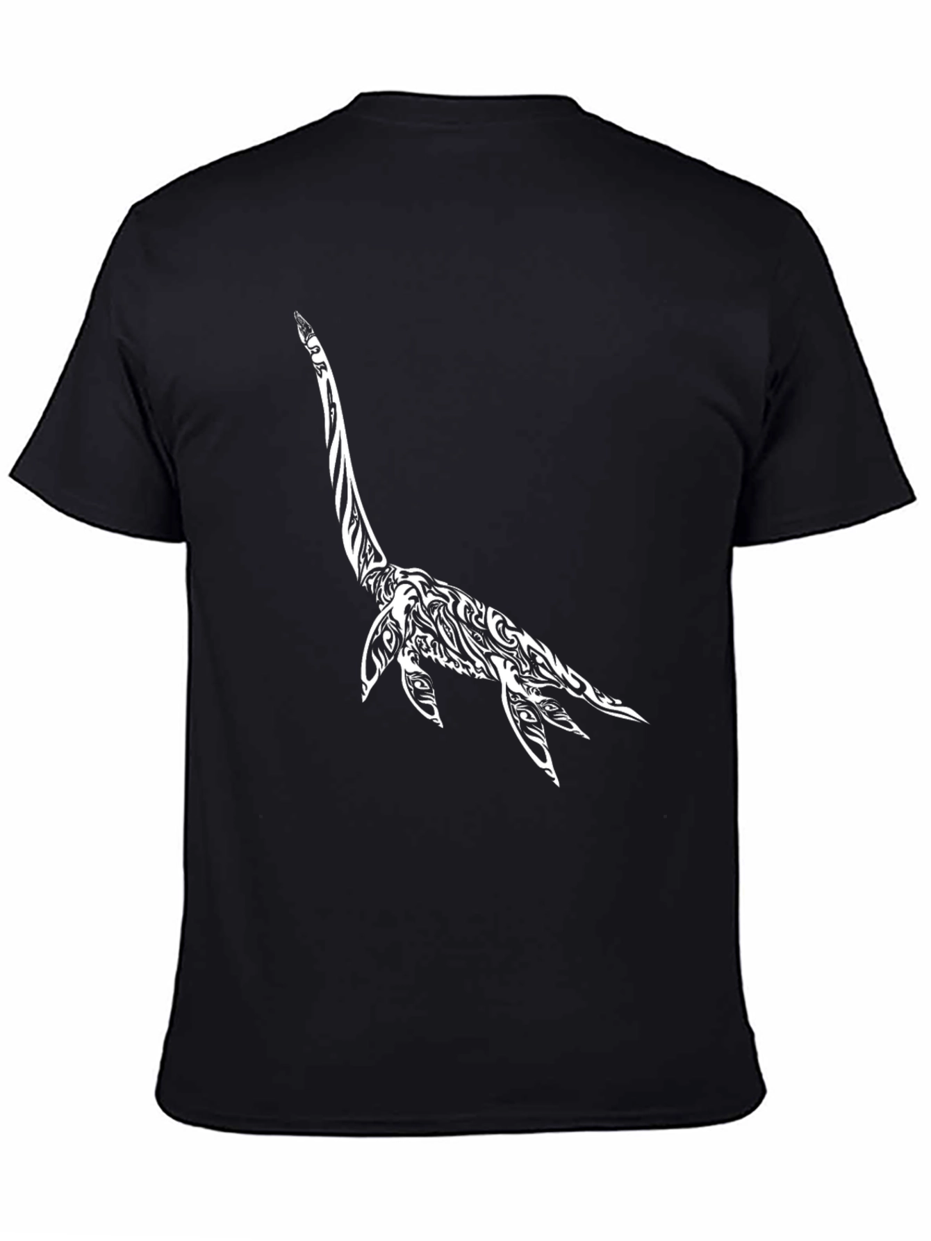 Stylish Black T-Shirt with Plesiosaur Design
