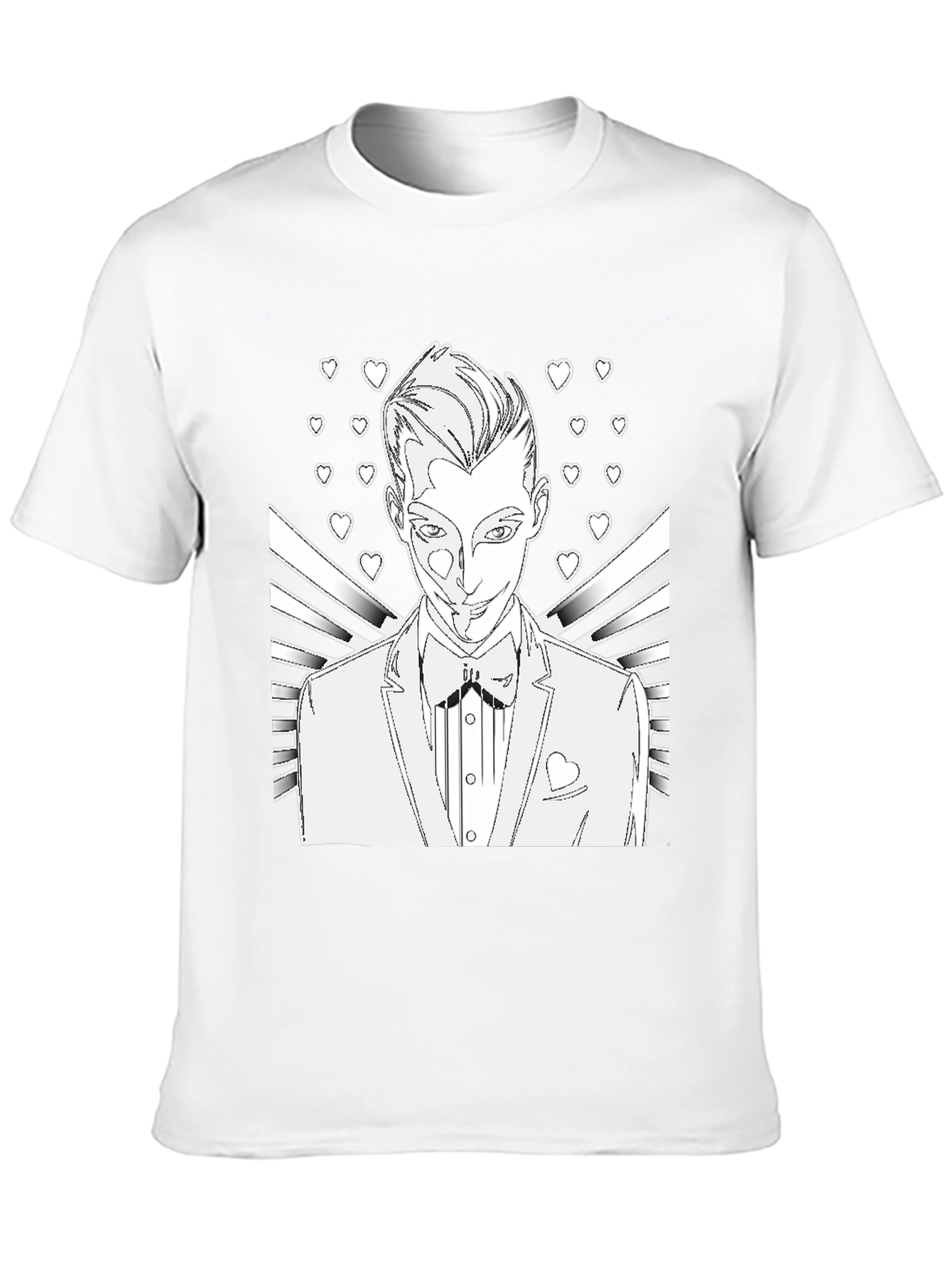 Line Art Tuxedo Man T-Shirt