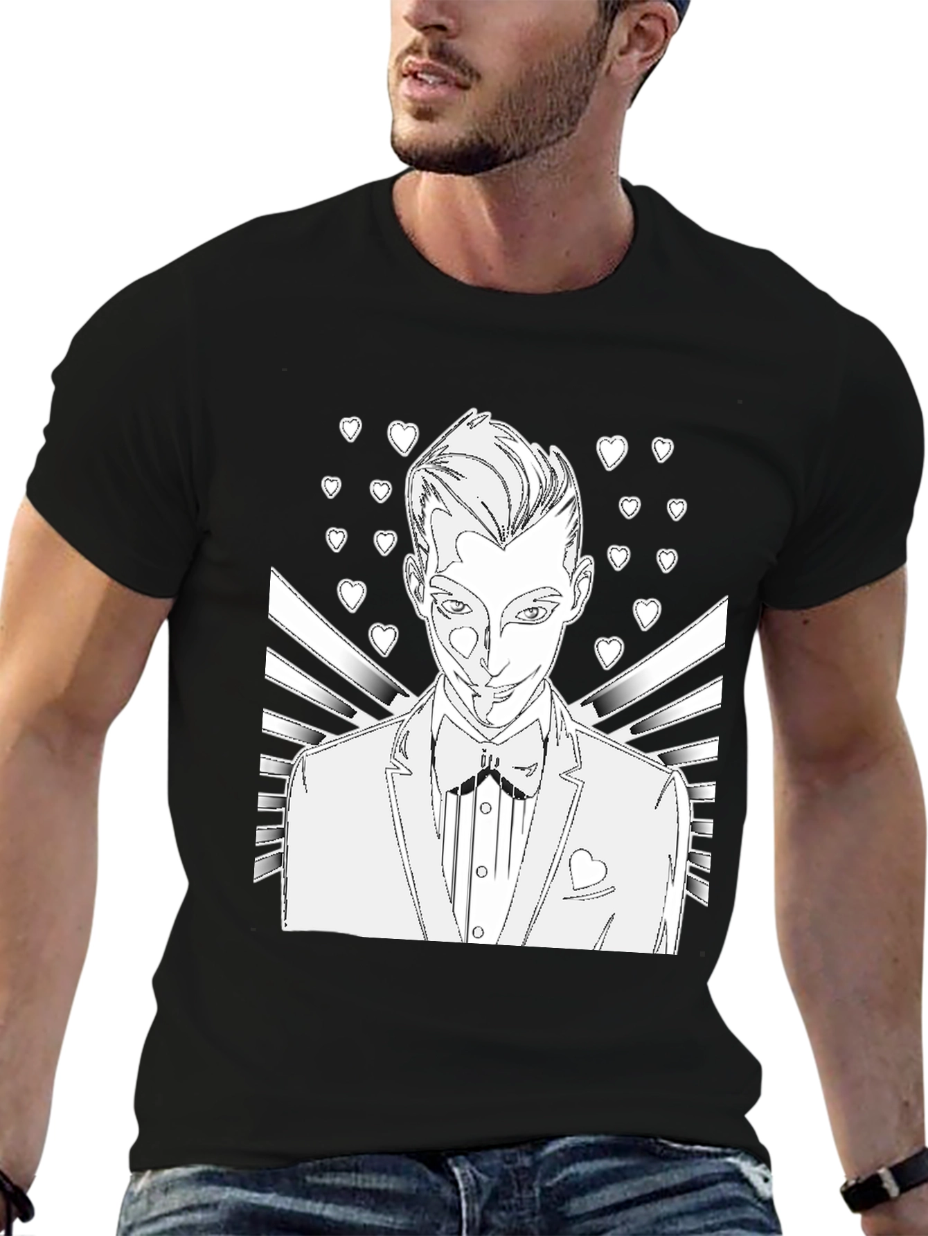 Line Art Tuxedo Man T-Shirt