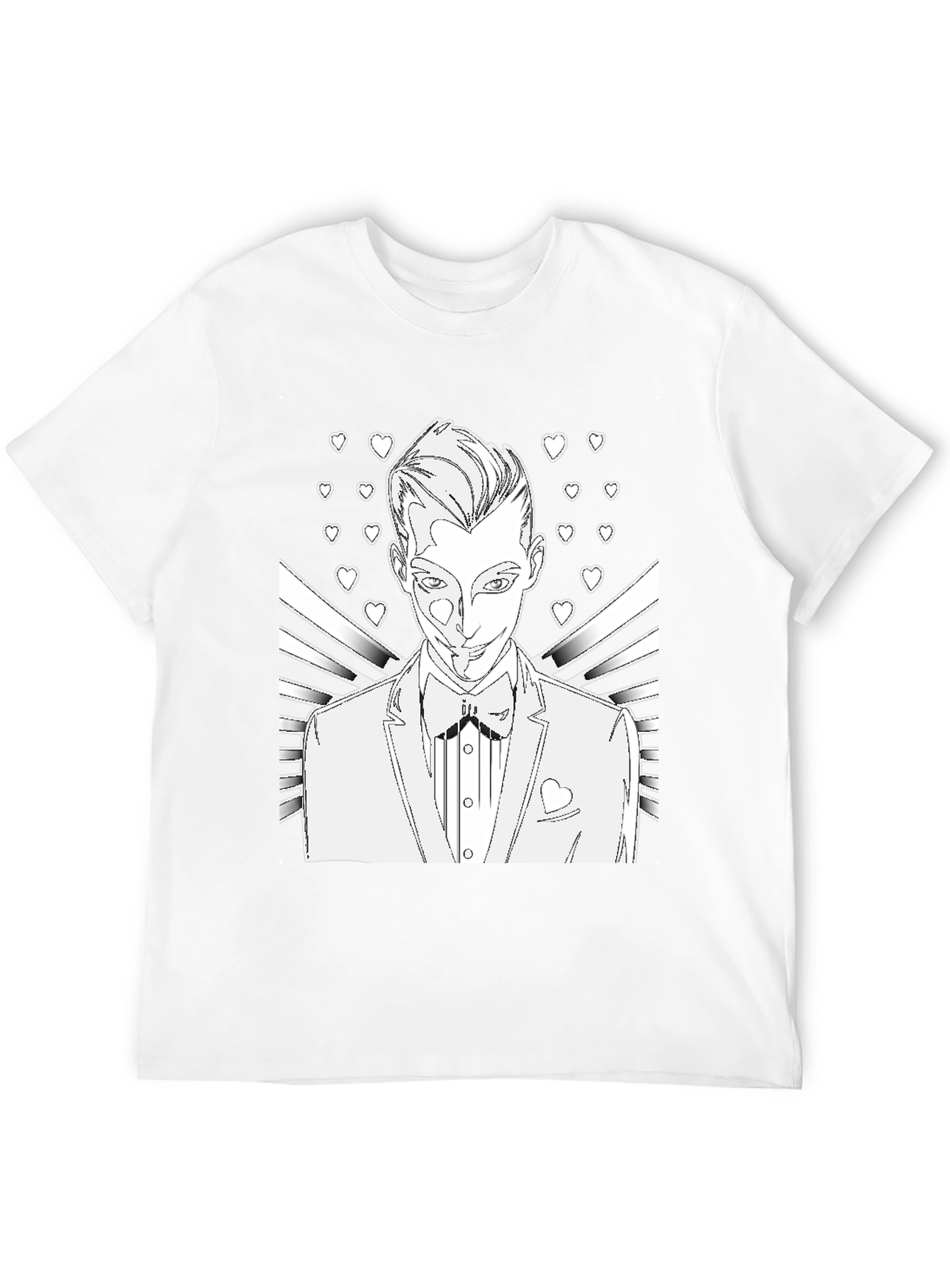 Line Art Tuxedo Man T-Shirt