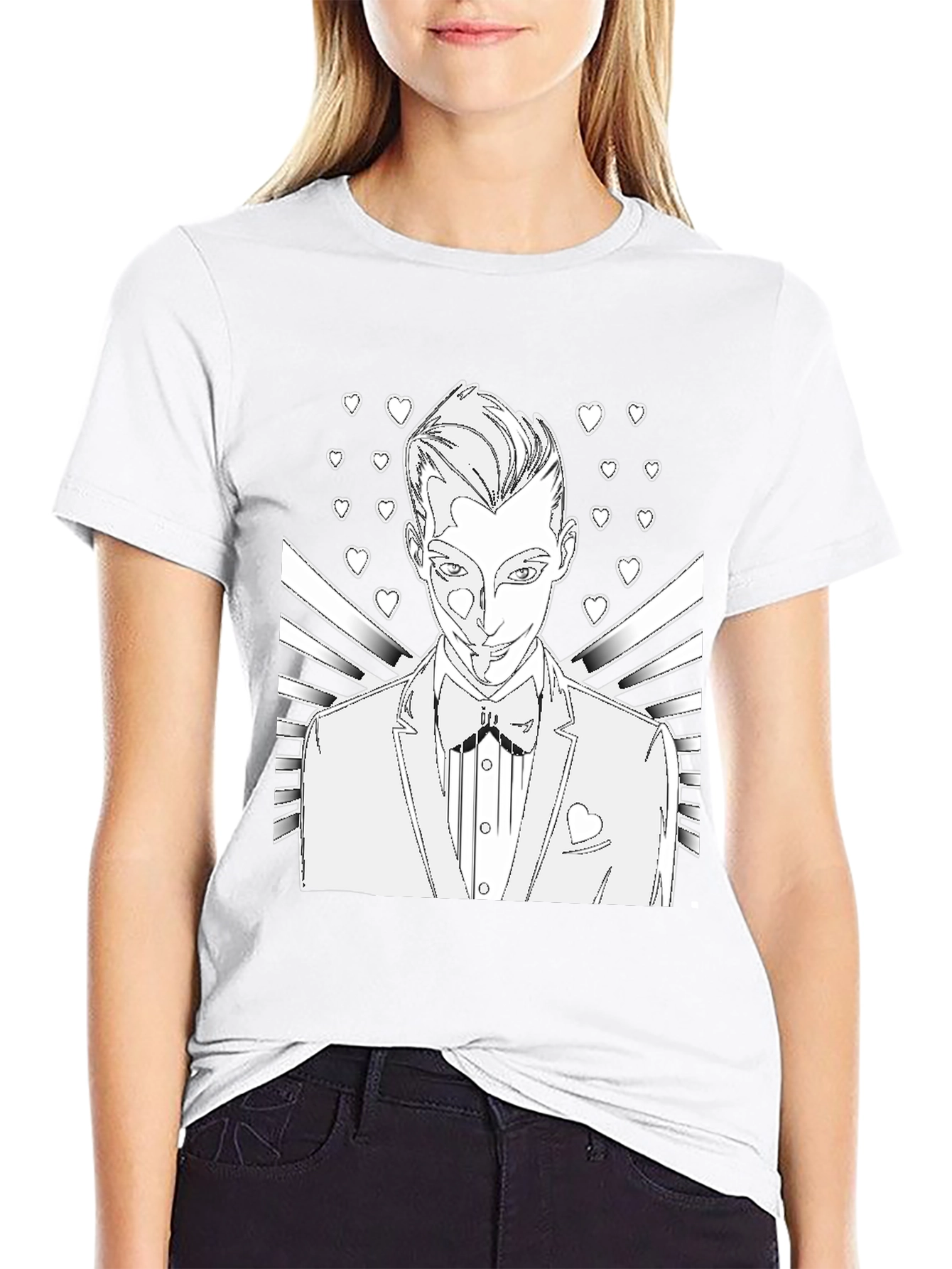 Line Art Tuxedo Man T-Shirt