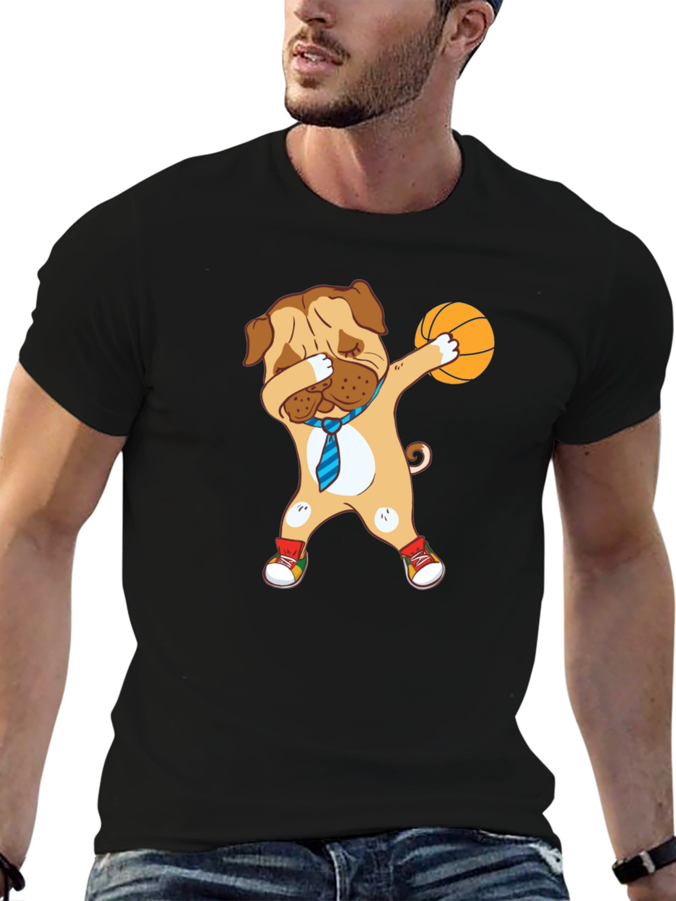 Dog Dabbing Basketball Graphic Tee