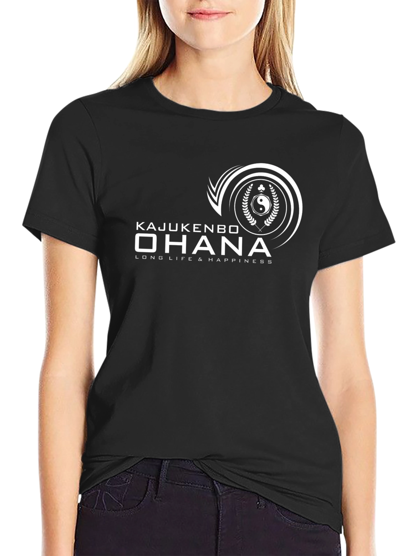 Kajukenbo Ohana Black T-Shirt - Long Life & Happiness