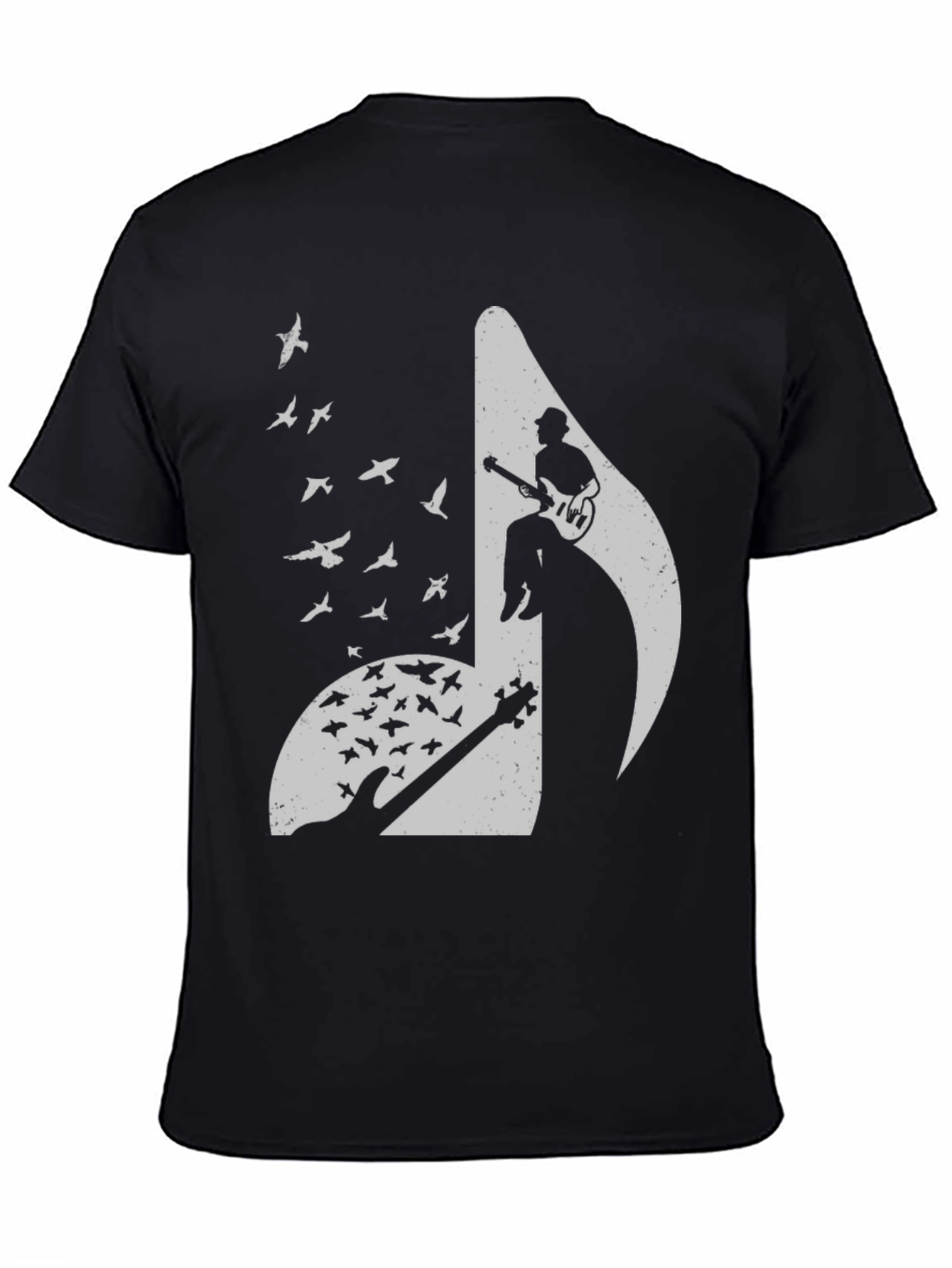 Musical Note Guitar Bird Graphic Tee