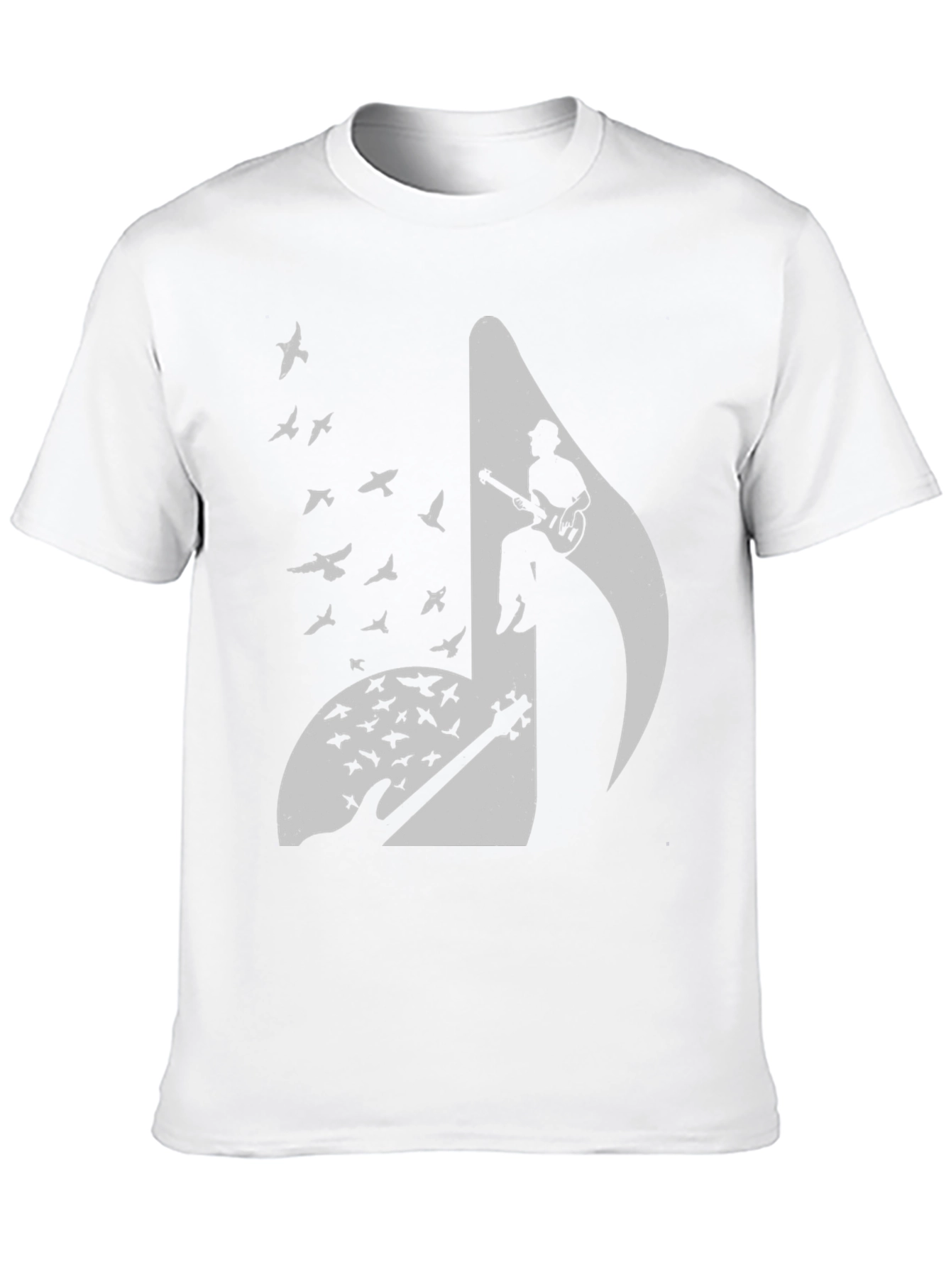 Musical Note Guitar Bird Graphic Tee