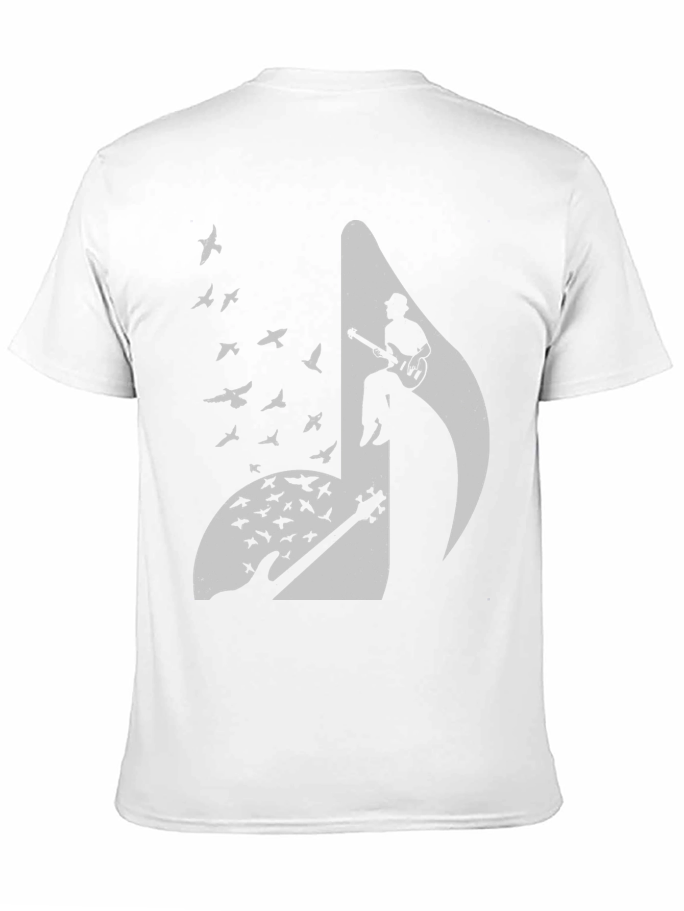 Musical Note Guitar Bird Graphic Tee