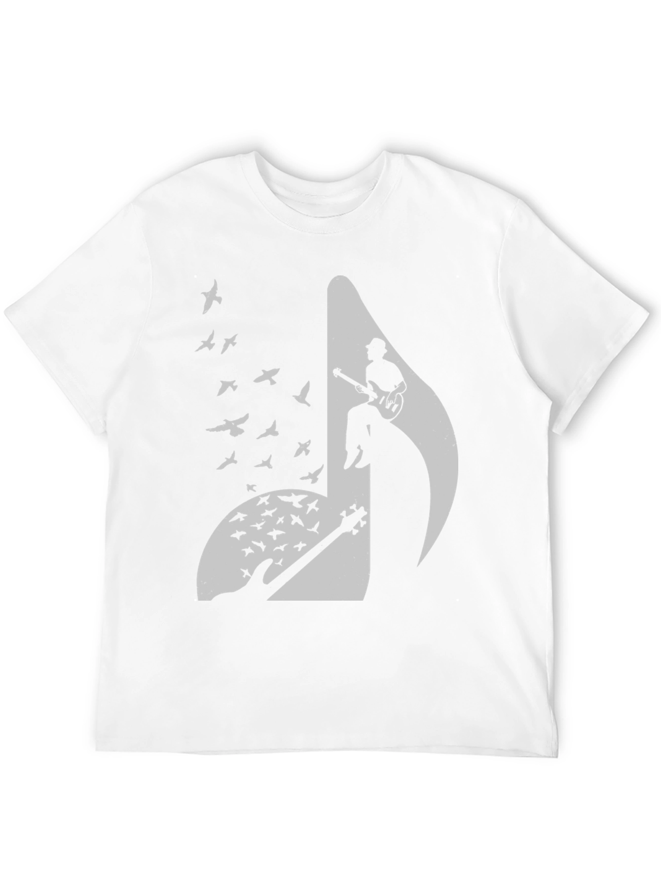 Musical Note Guitar Bird Graphic Tee