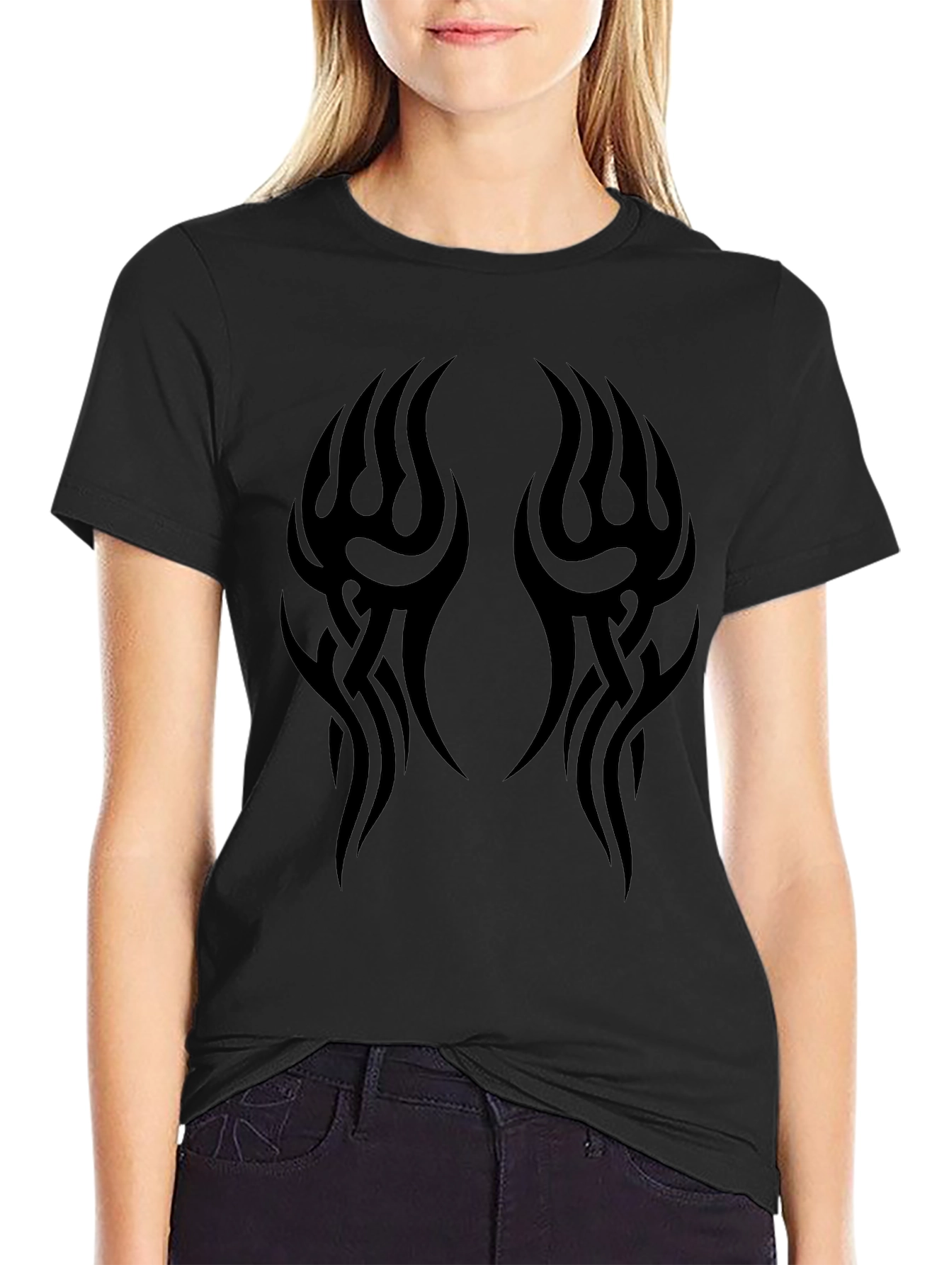 Mens Black Tribal Tattoo Graphic T-Shirt