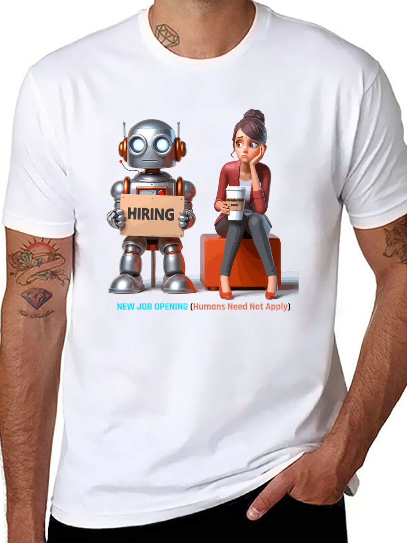 Robot Hiring T-Shirt - Humans Need Not Apply!