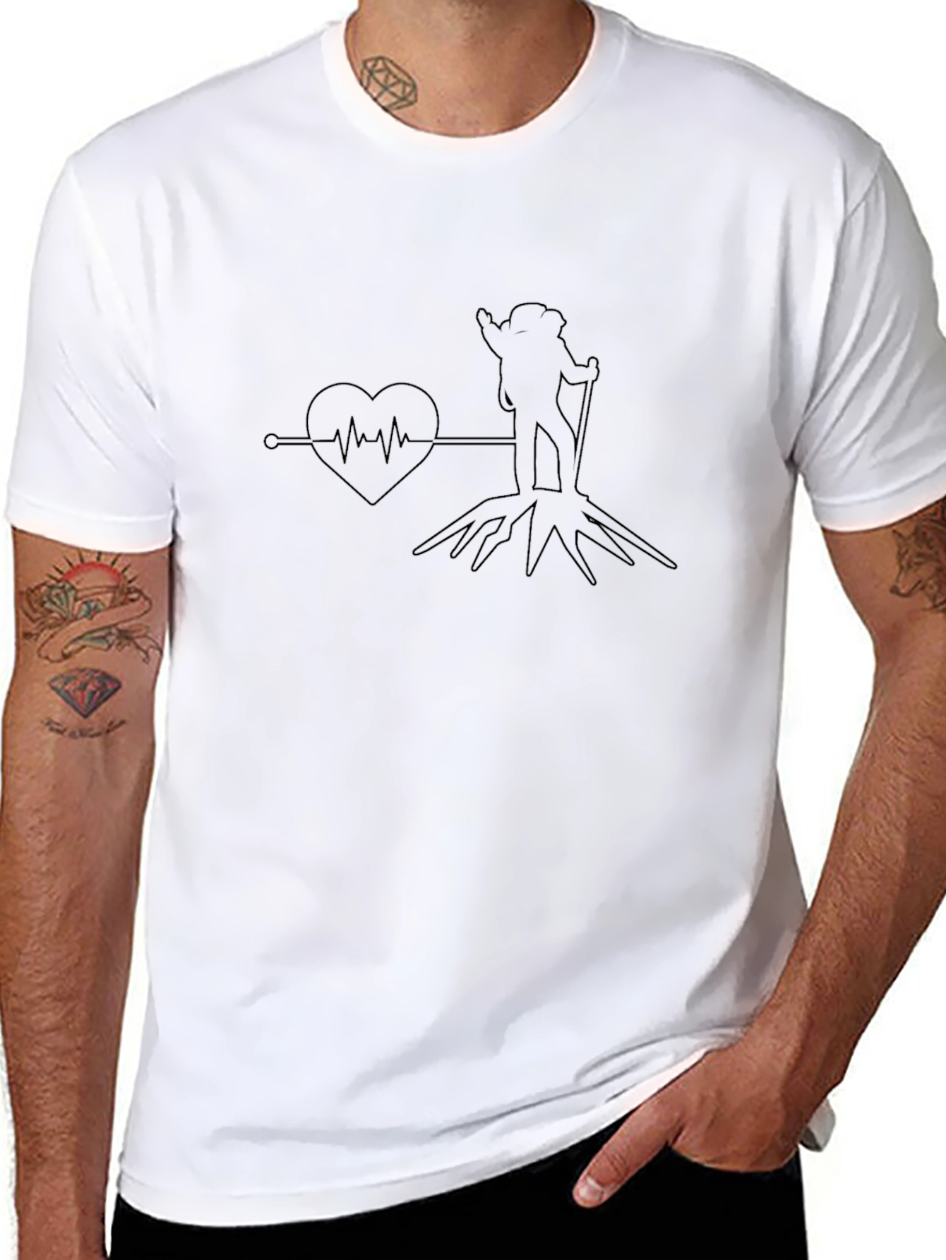 Hiking Heartbeat T-Shirt - Adventure Awaits!